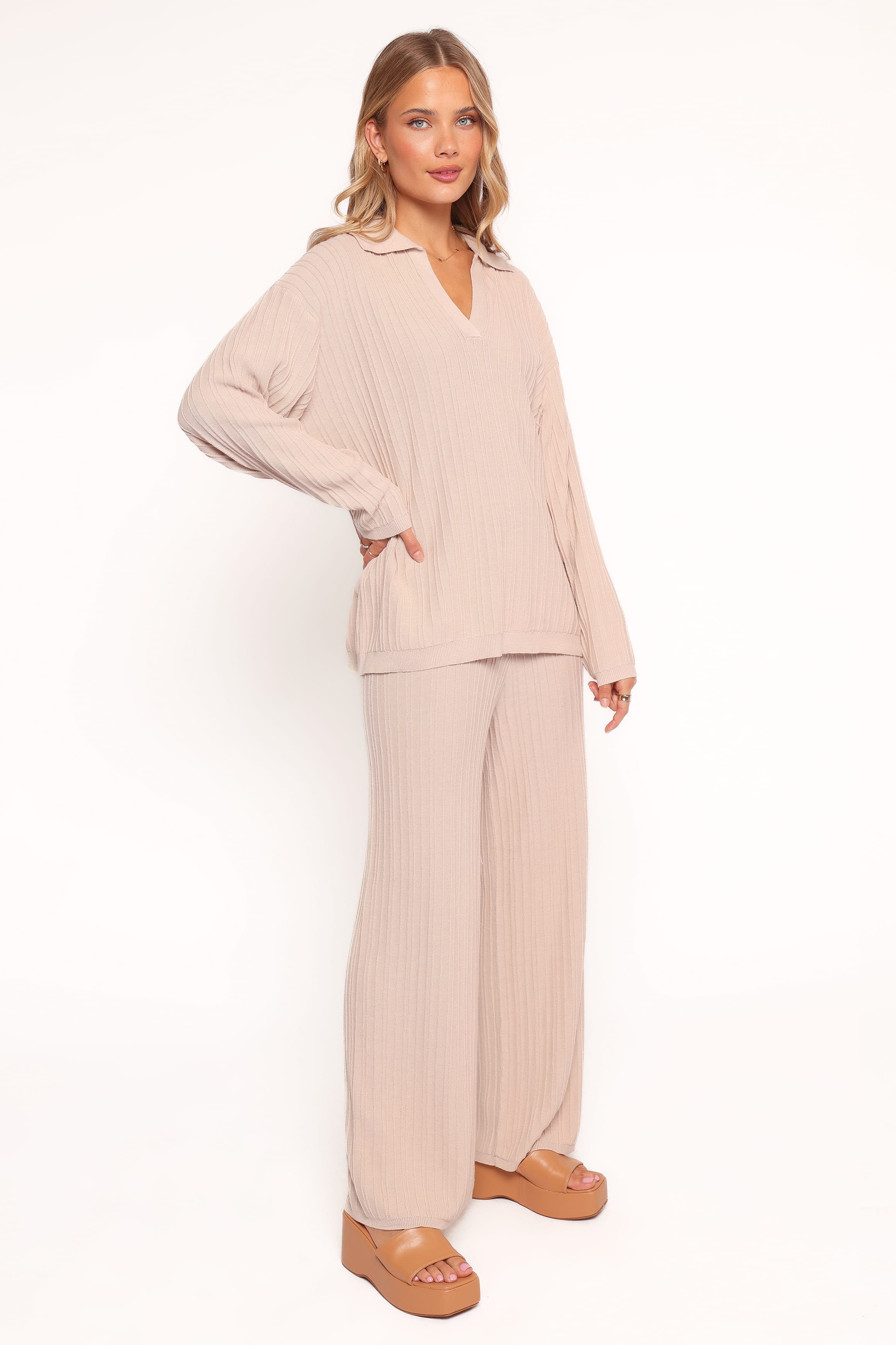 BOTTOMS Sonole Ribbed Knit Pant - Oat