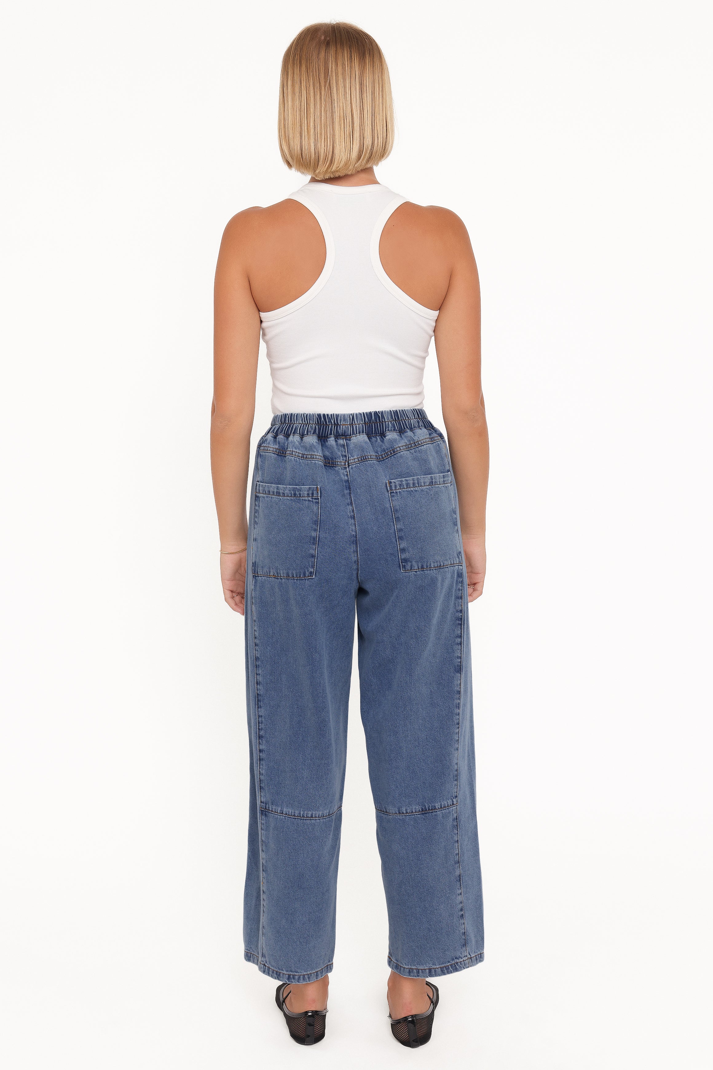 BOTTOMS Sophie Cropped Barrel Jean - Medium Wash