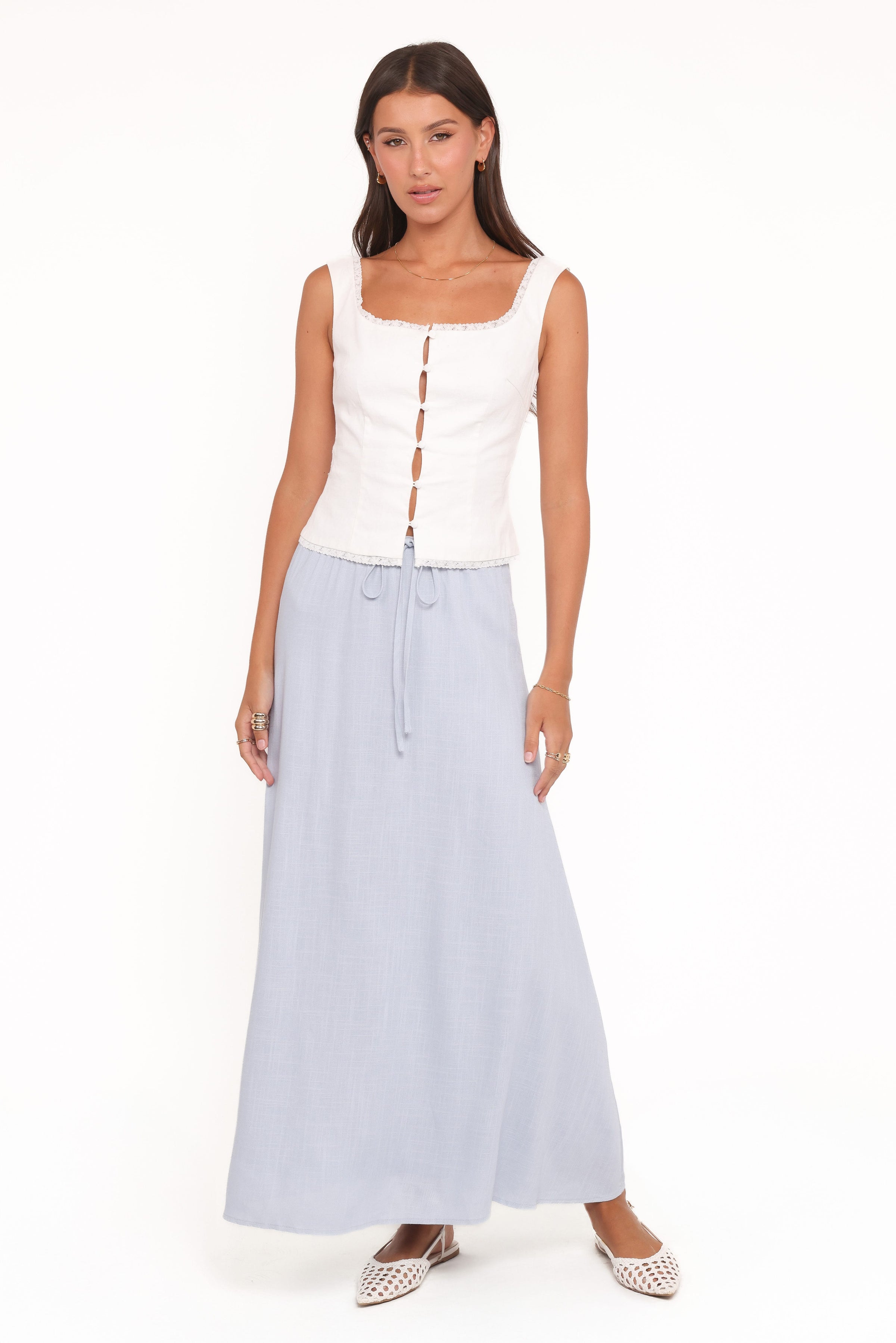 BOTTOMS Stevie Maxi Skirt - Light Blue