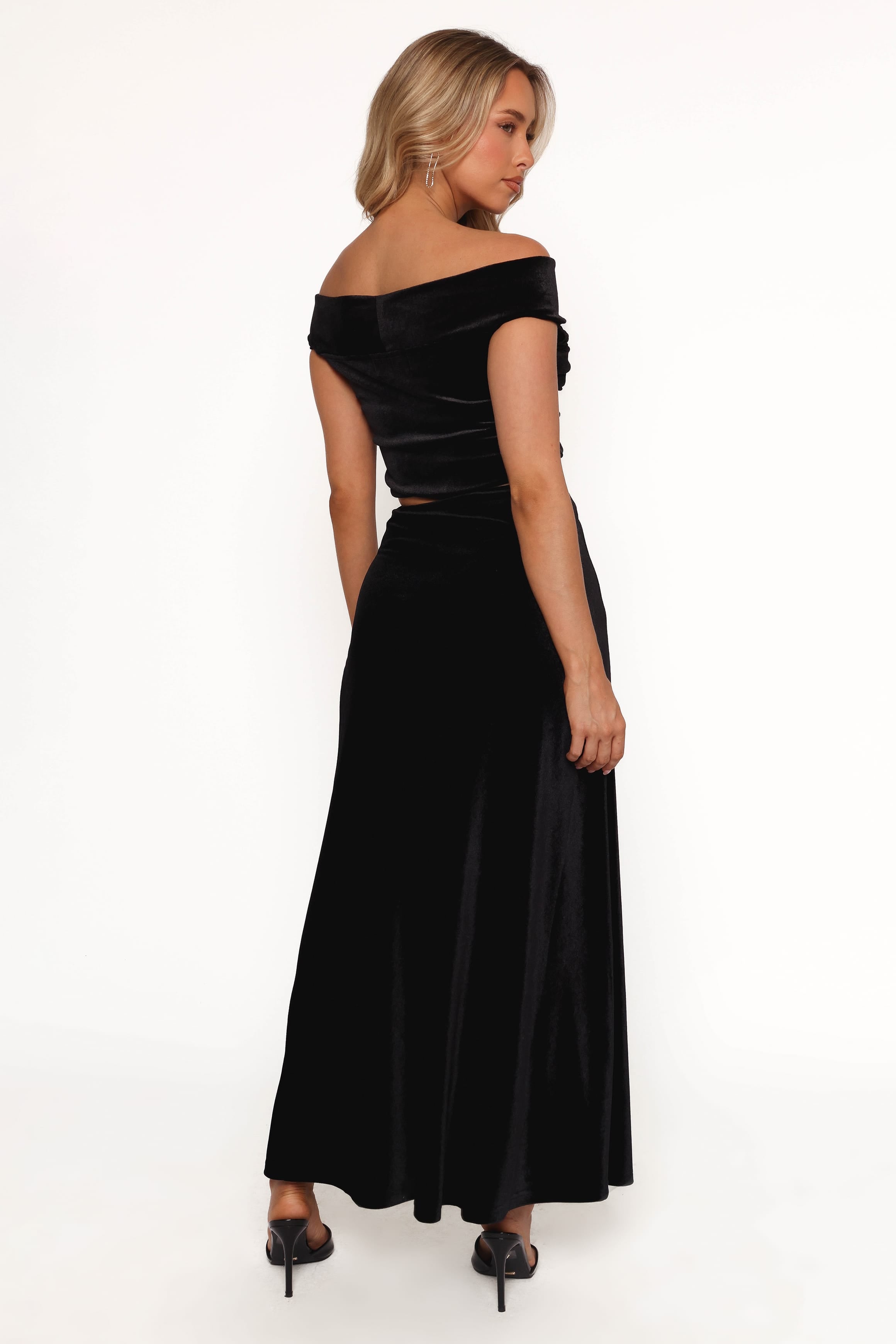 BOTTOMS Suri Velvet Maxi Skirt - Black