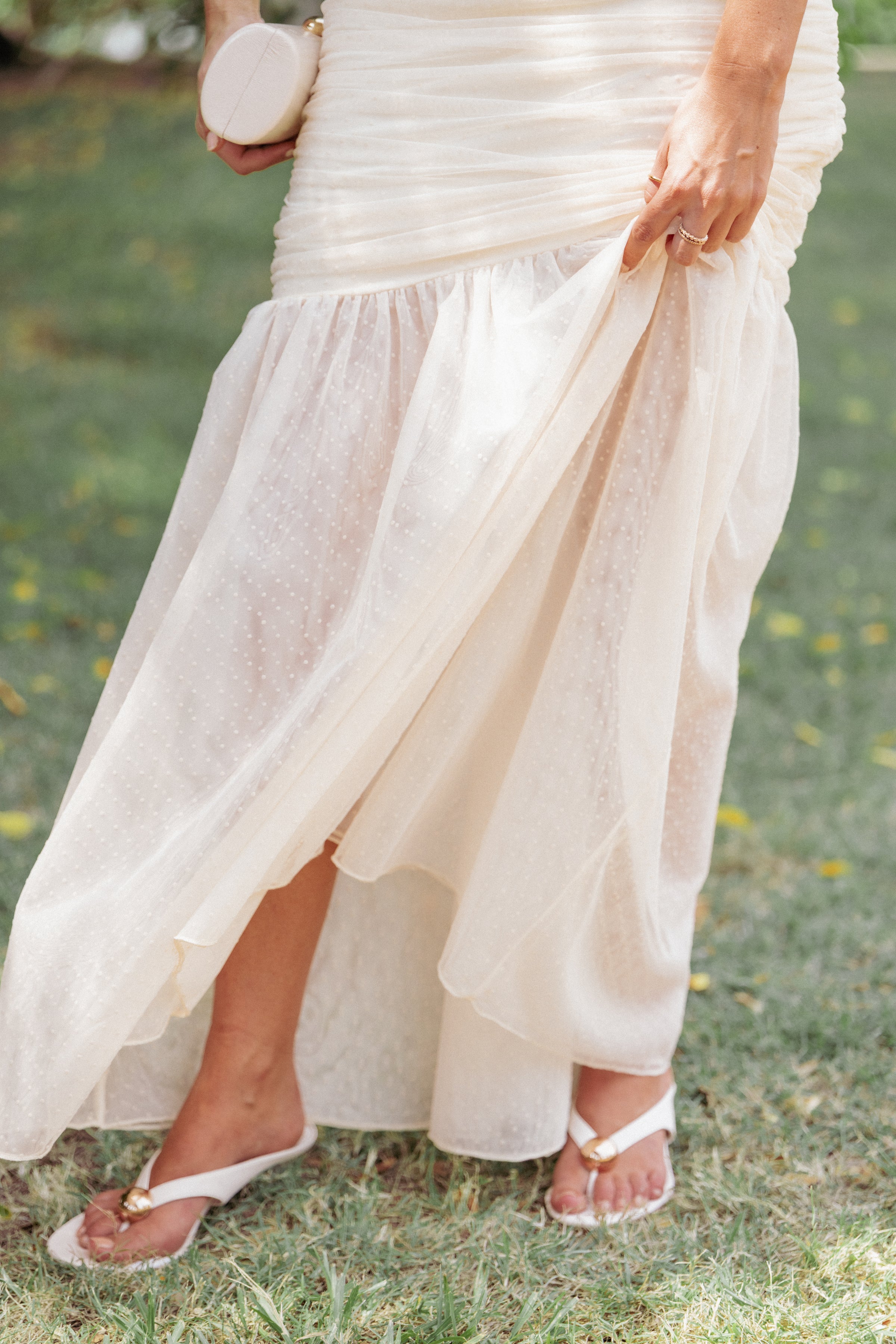 BOTTOMS Susan Mesh Drop Waist Skirt - Yellow