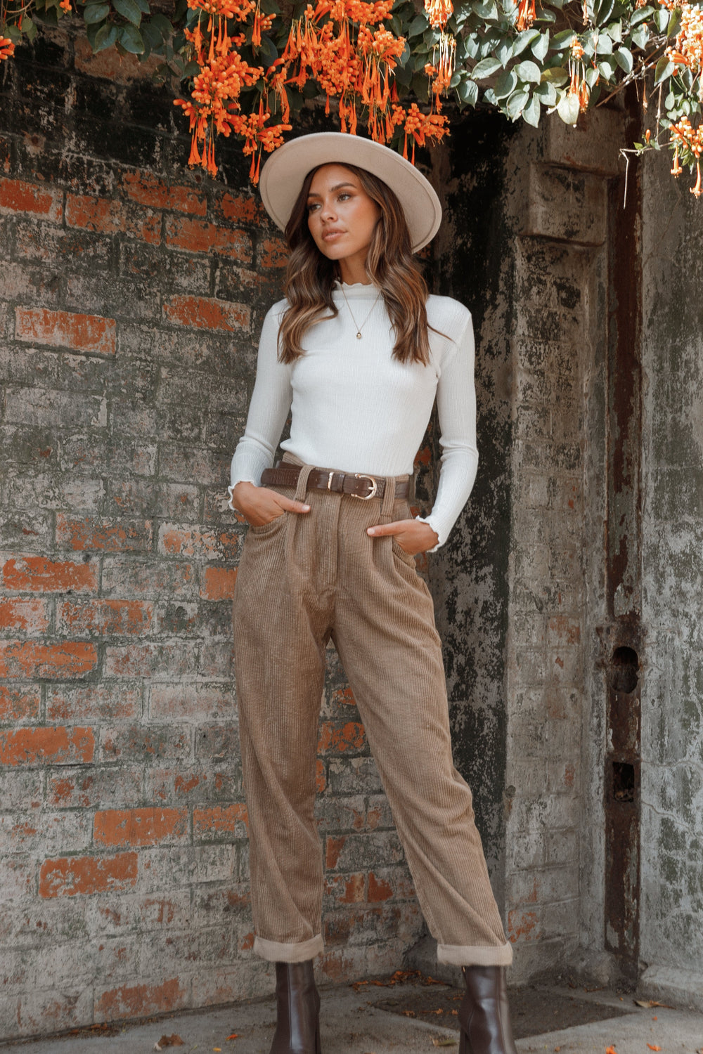 Collective Dress - Talaren Cord Pant - Brown image 3