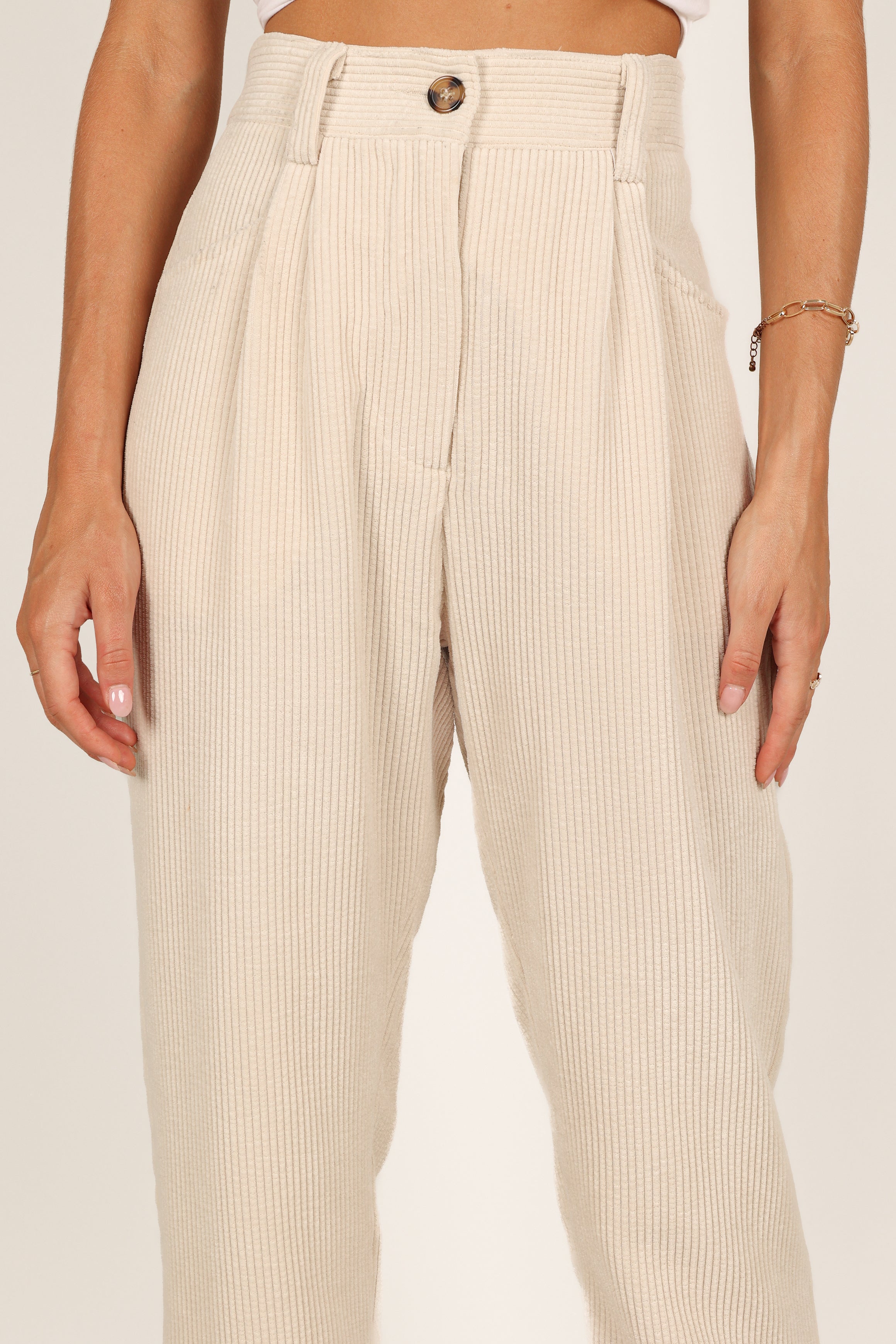 BOTTOMS @Talaren Cord Pant - Cream