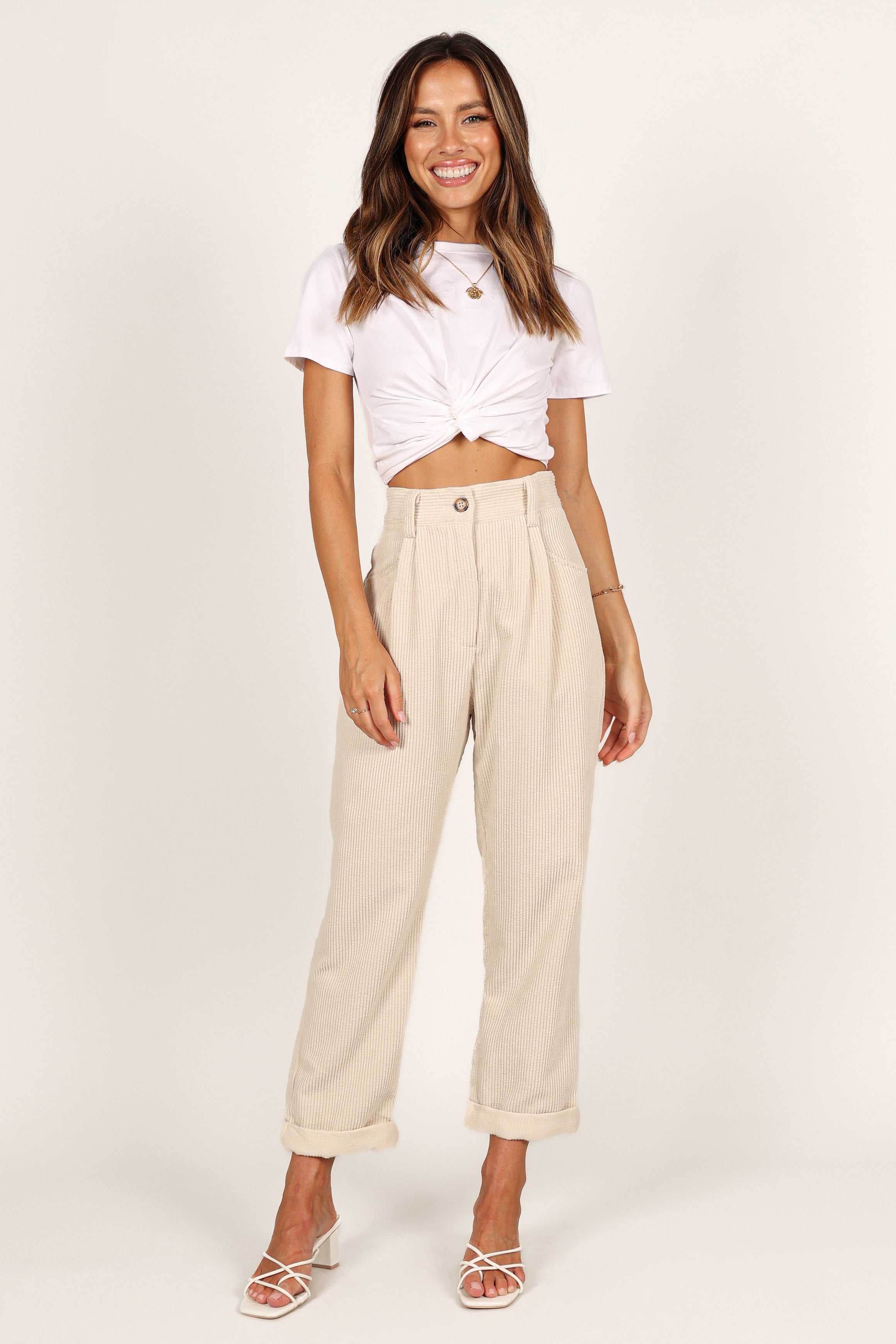 BOTTOMS @Talaren Cord Pant - Cream