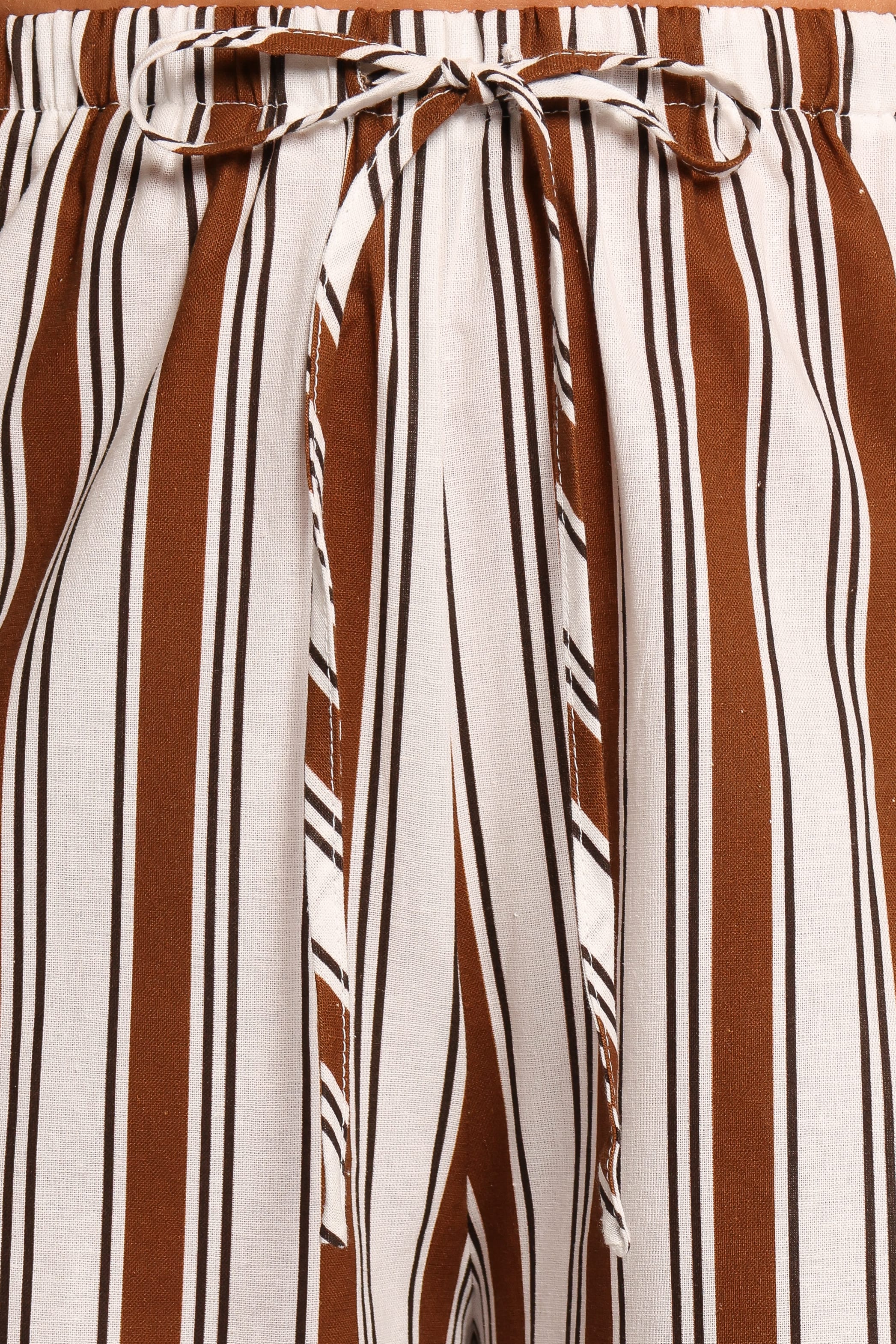 BOTTOMS Thalia Wide Leg Pant - Chocolate Stripe