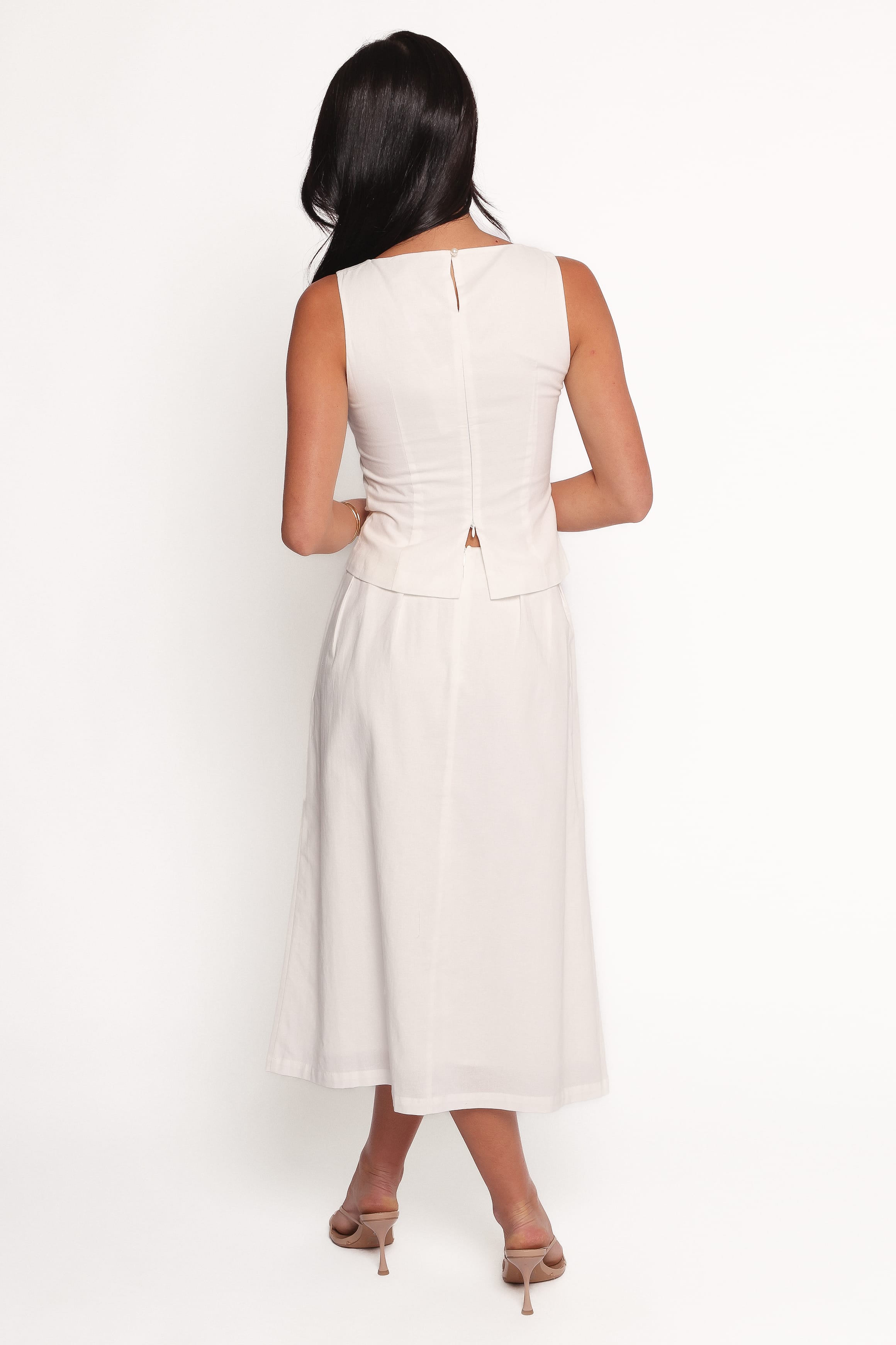 BOTTOMS Thelma Midi Skirt - White