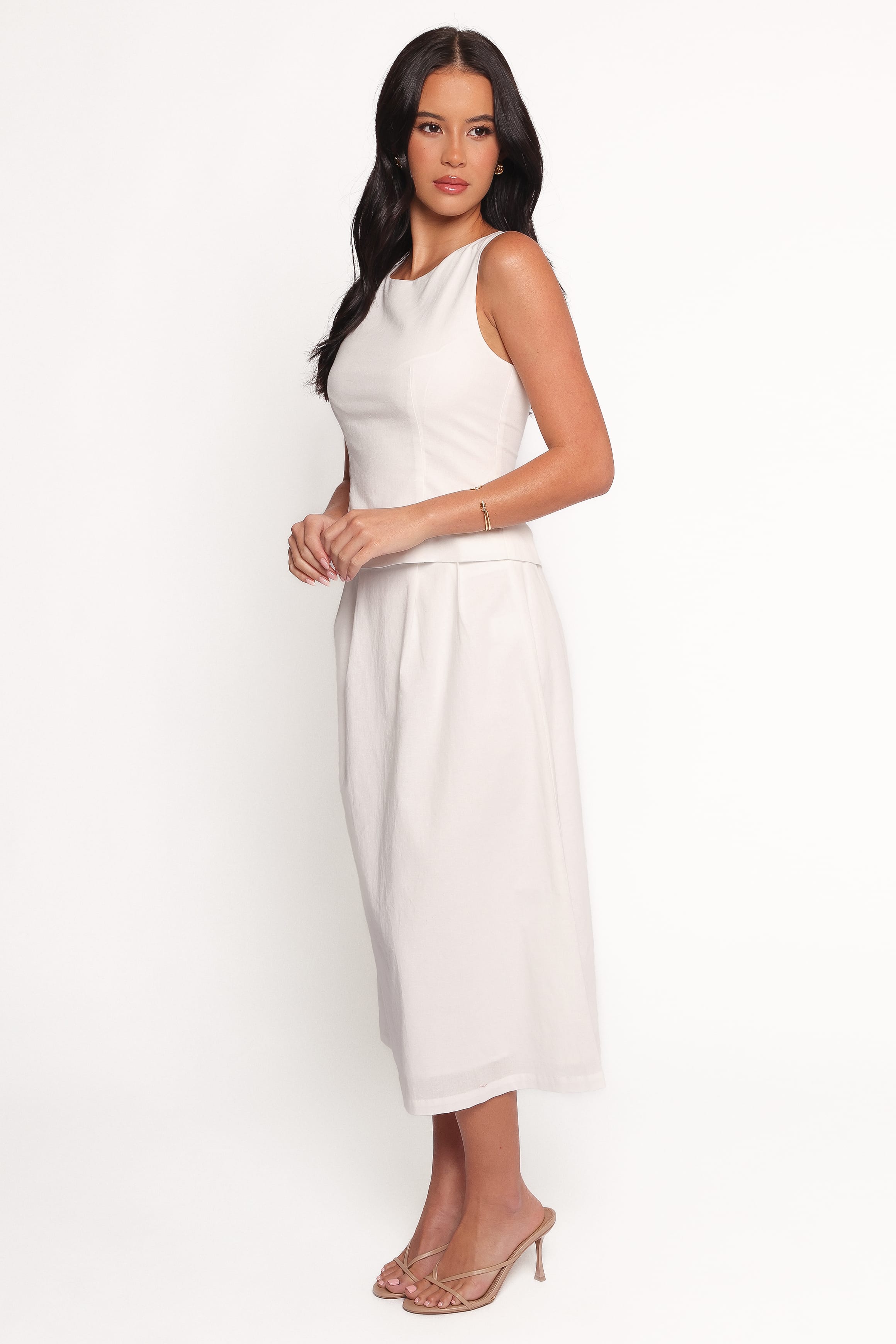 BOTTOMS Thelma Midi Skirt - White