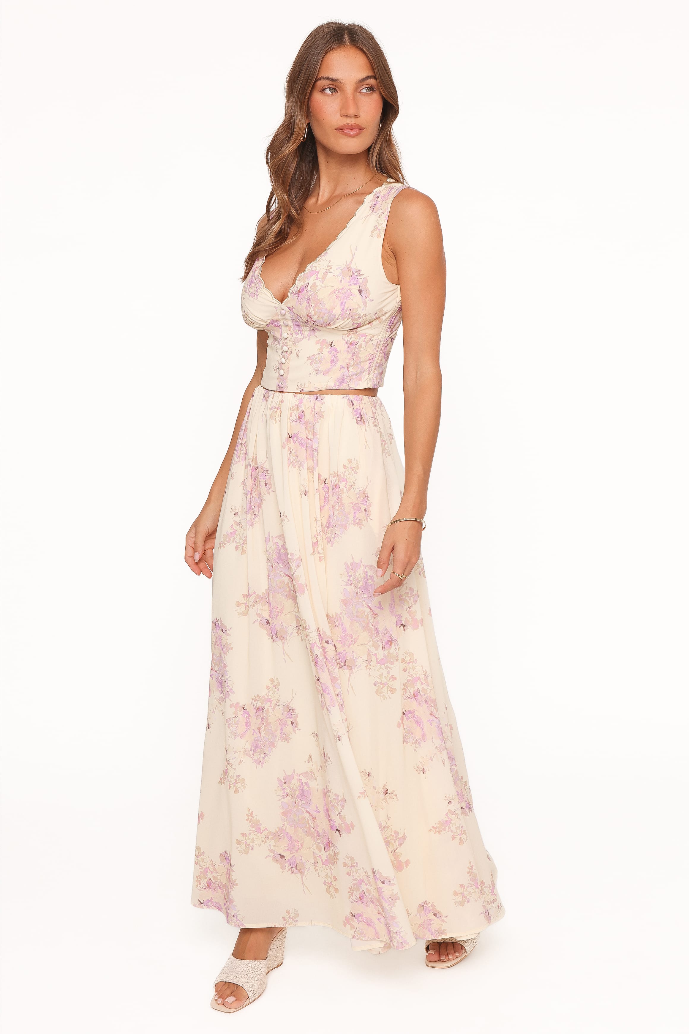 BOTTOMS Tinsley Maxi Skirt - Lavender Floral