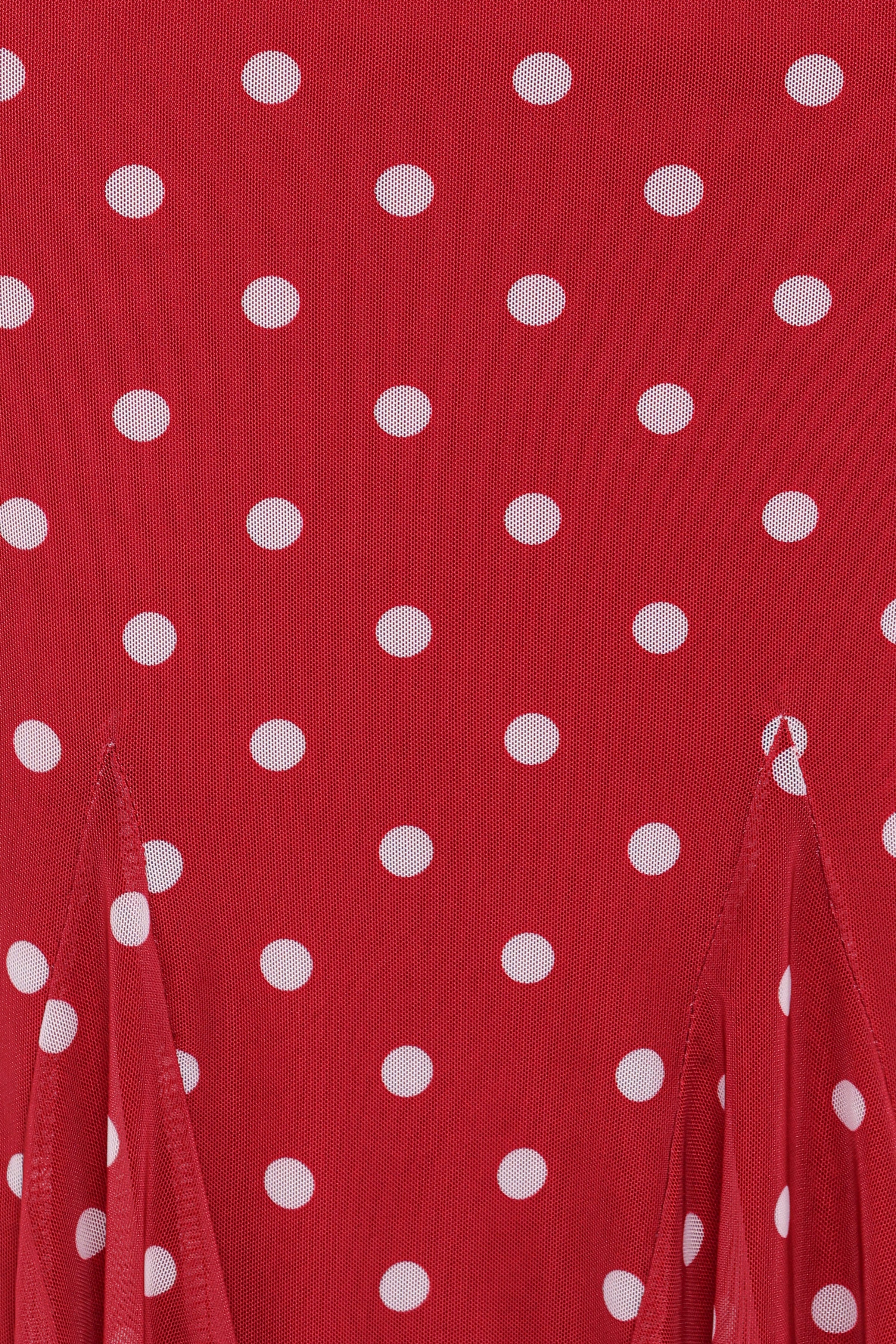 BOTTOMS Tullia Mesh Midi Skirt - Red Polka Dot