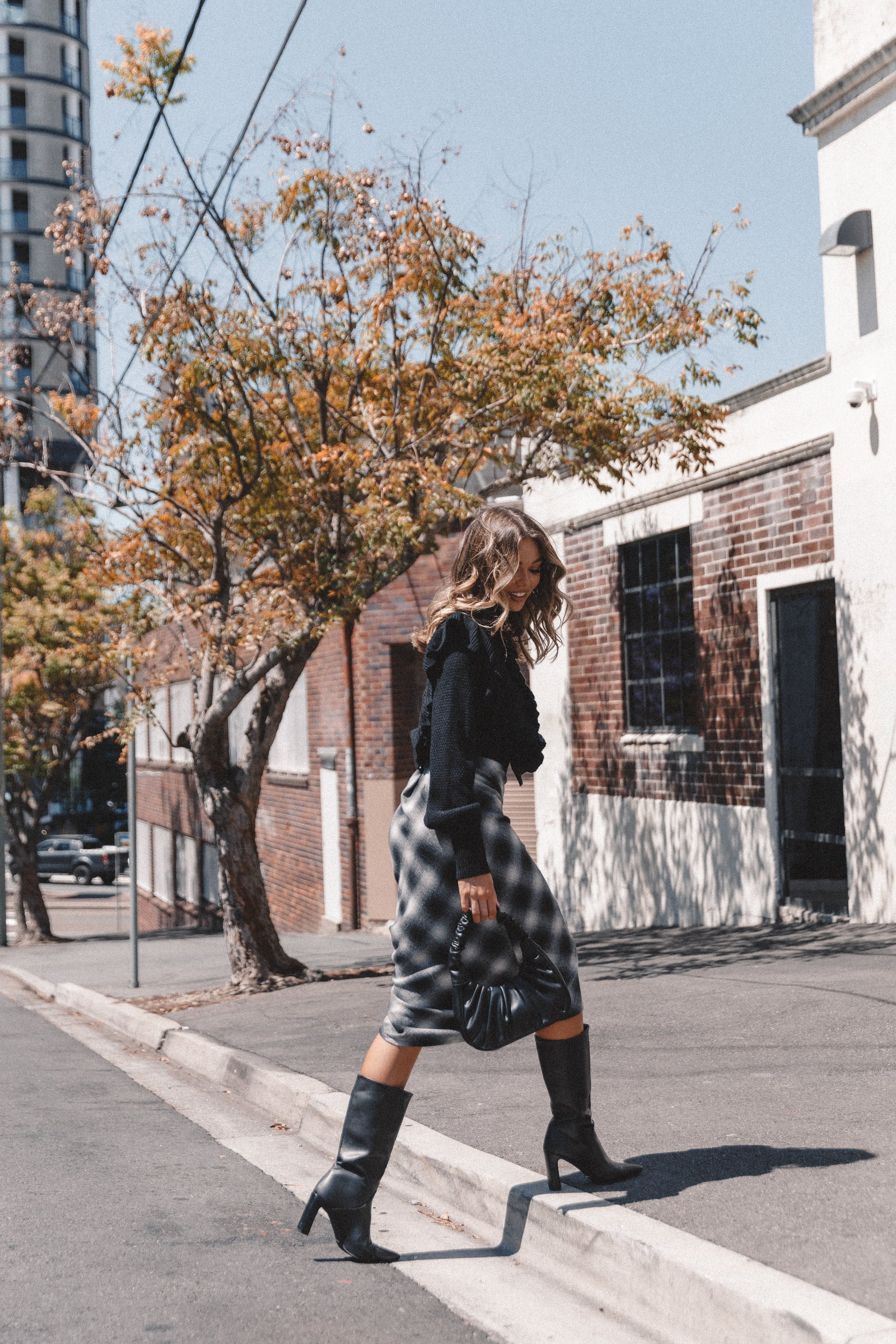 BOTTOMS Ursula Plaid Skirt - Charcoal