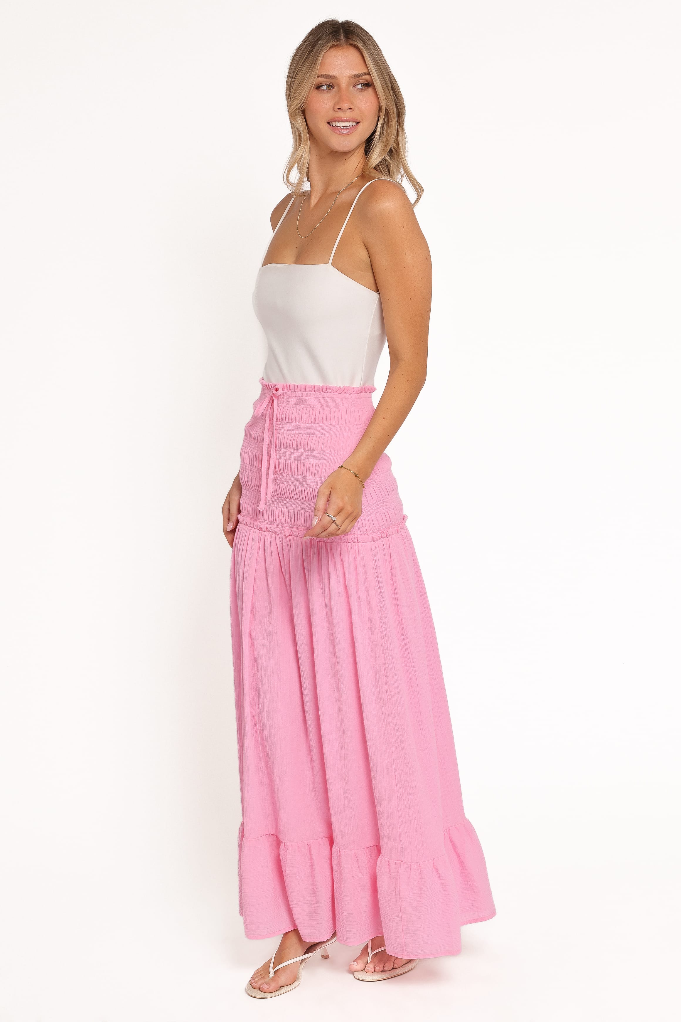BOTTOMS Valerie Drop Waist Maxi Skirt - Pink