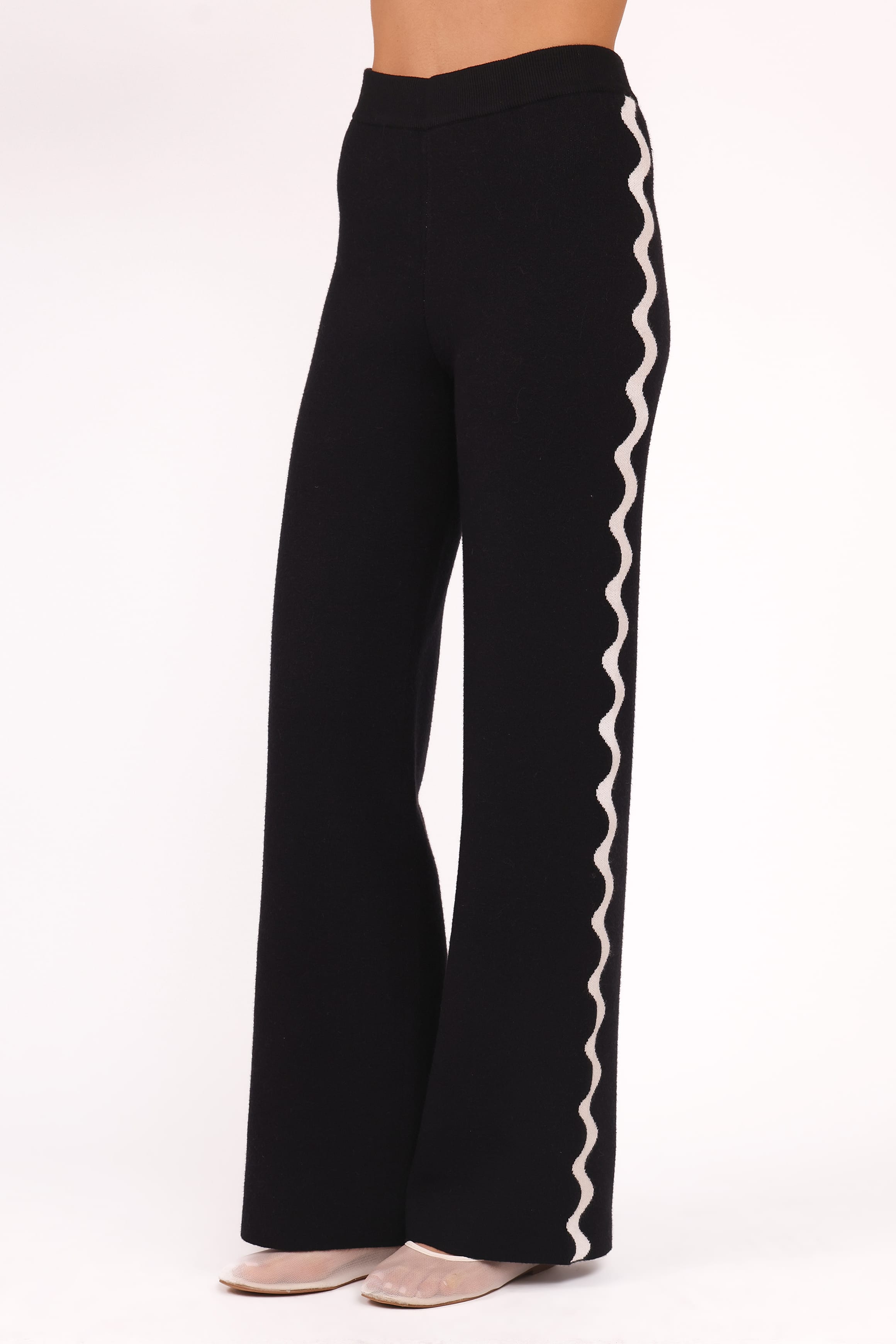 BOTTOMS Vespa Knitted Pant - Black White