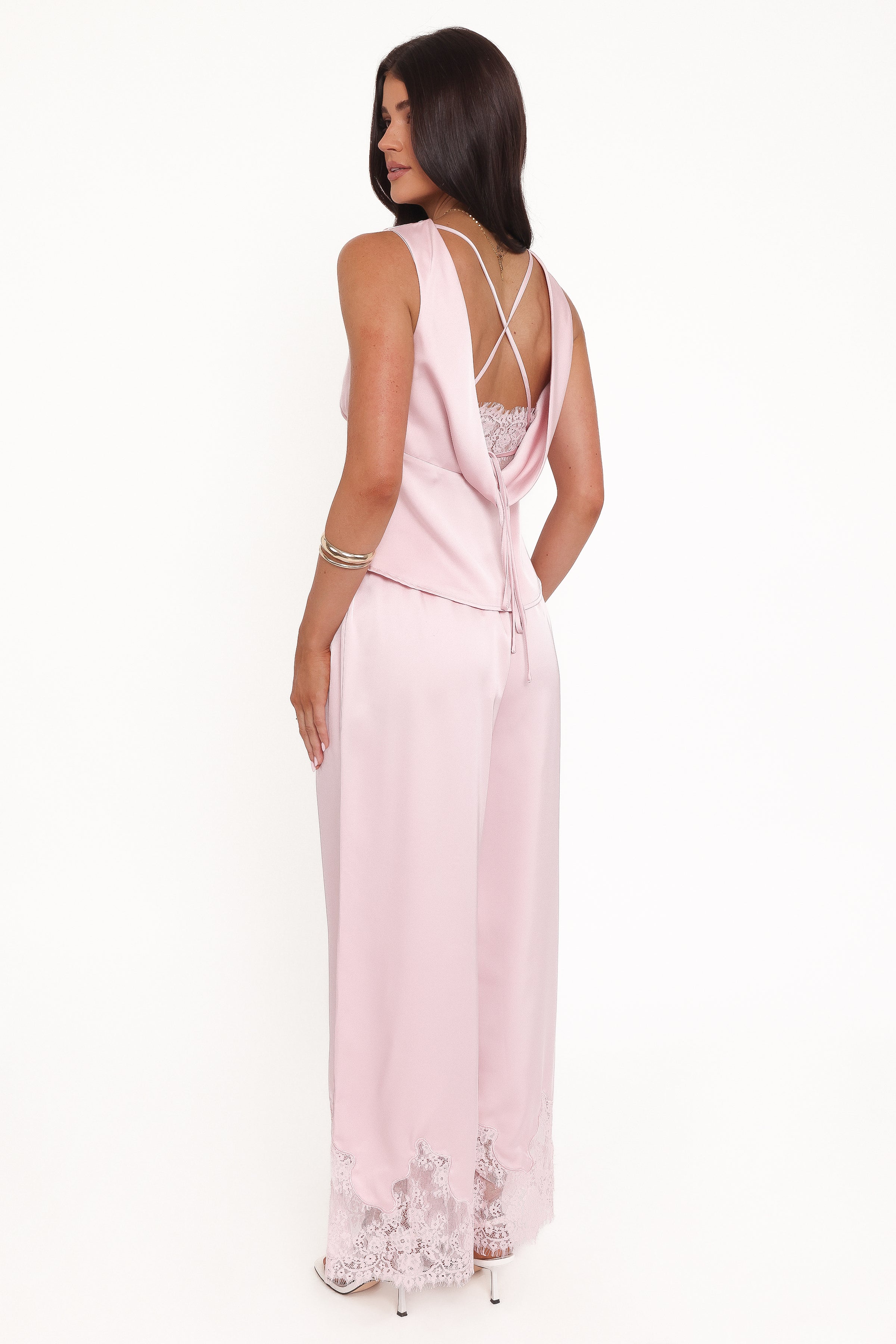 BOTTOMS Viola Drawstring Wide Leg Pant - Pale Pink
