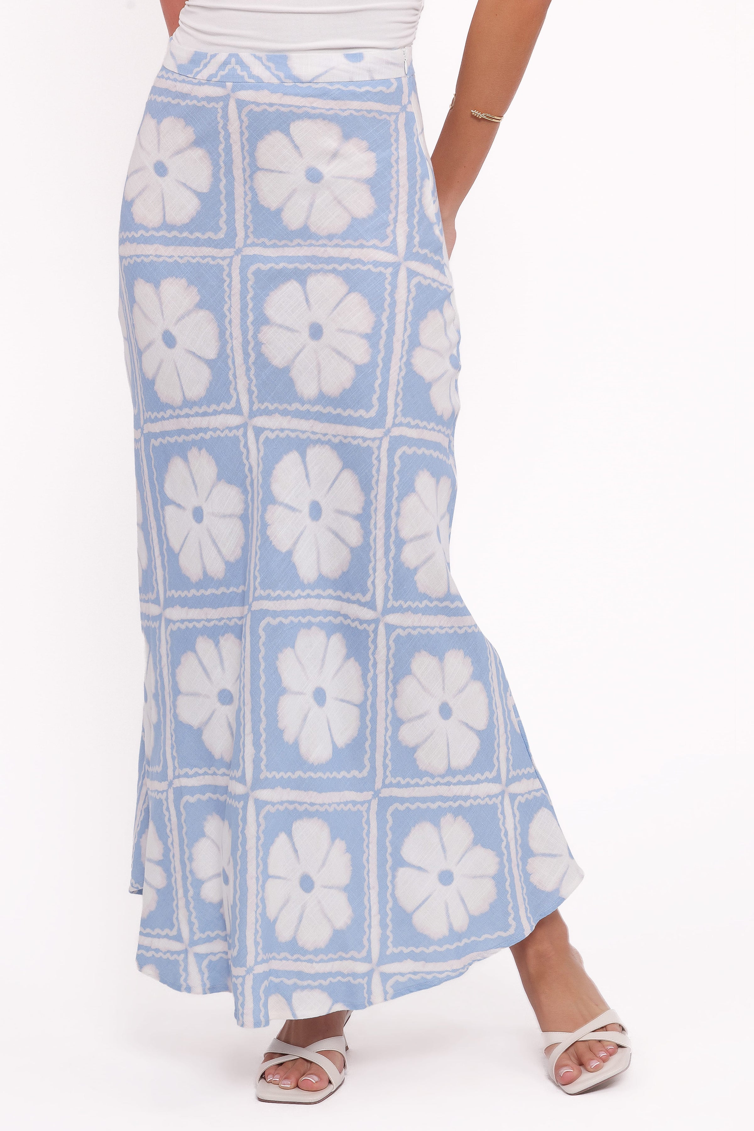BOTTOMS Willow Maxi Skirt - Blue Floral