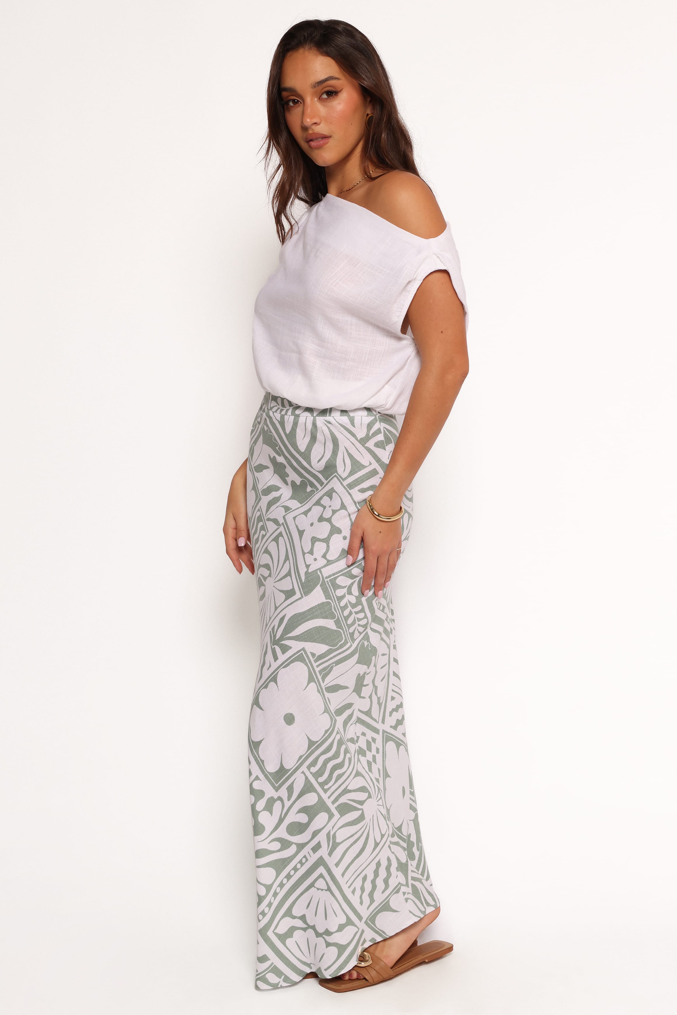 BOTTOMS Willow Maxi Skirt - Sage Print