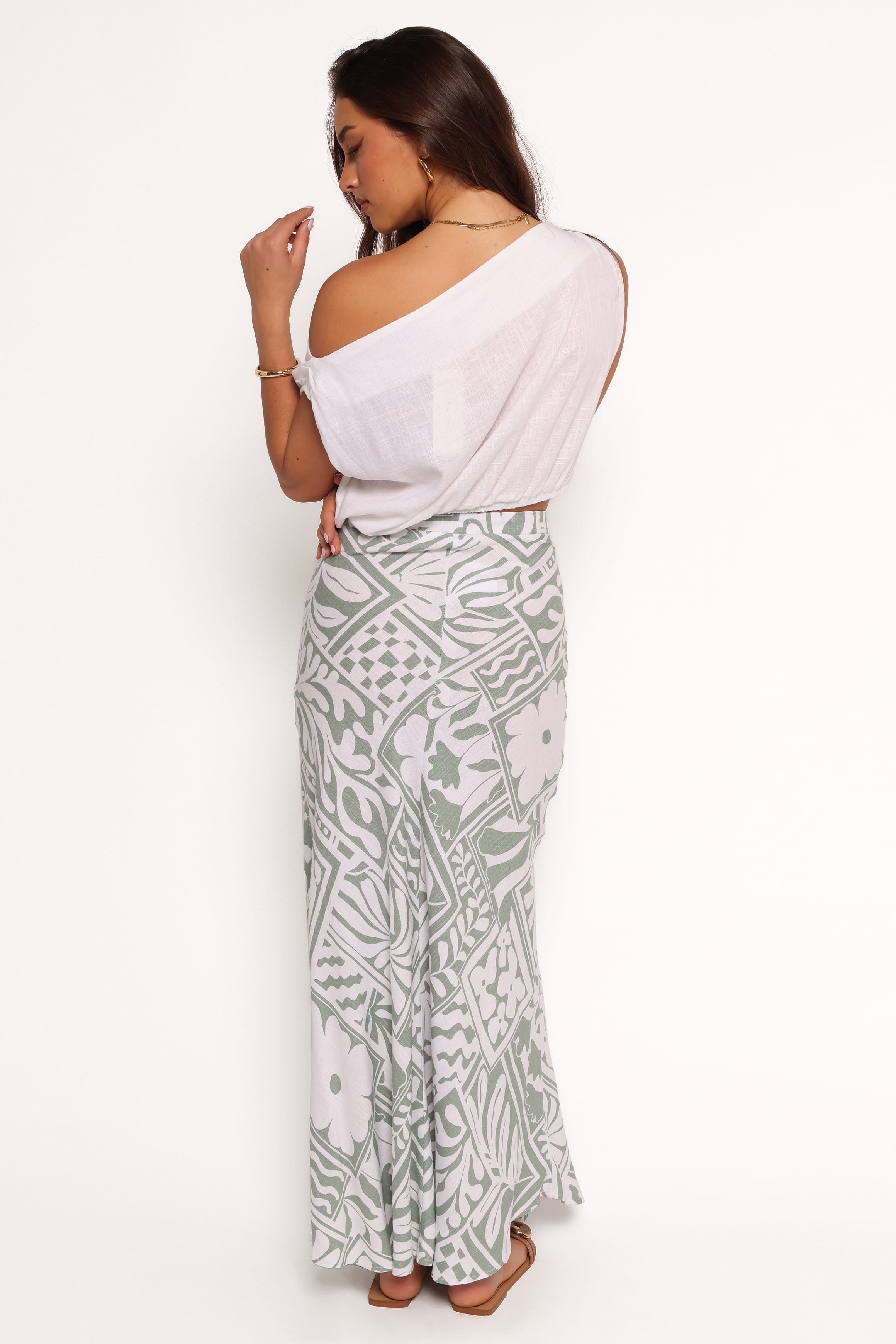 BOTTOMS Willow Maxi Skirt - Sage Print