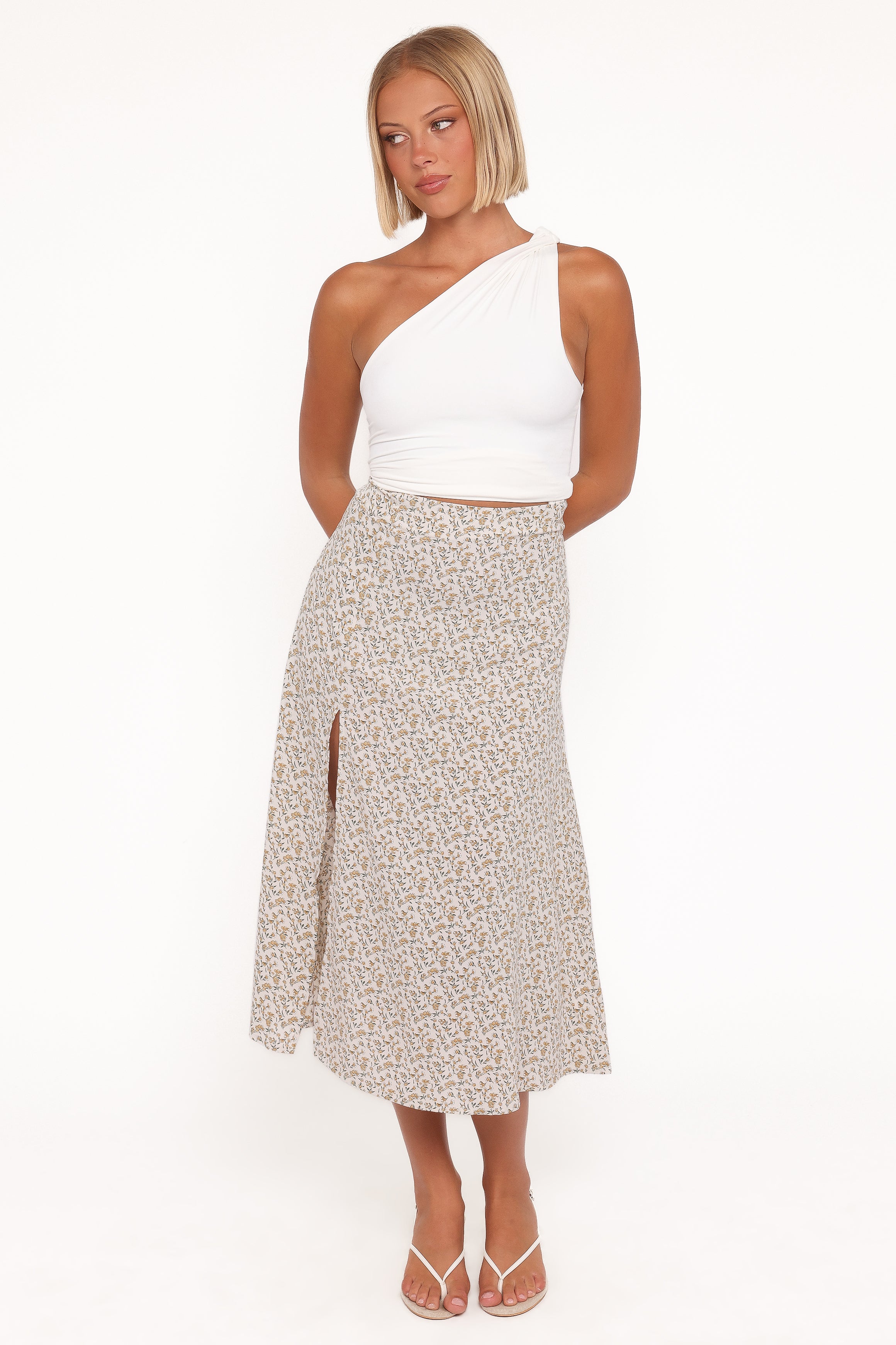 BOTTOMS Willow Midi Skirt - Yellow Floral