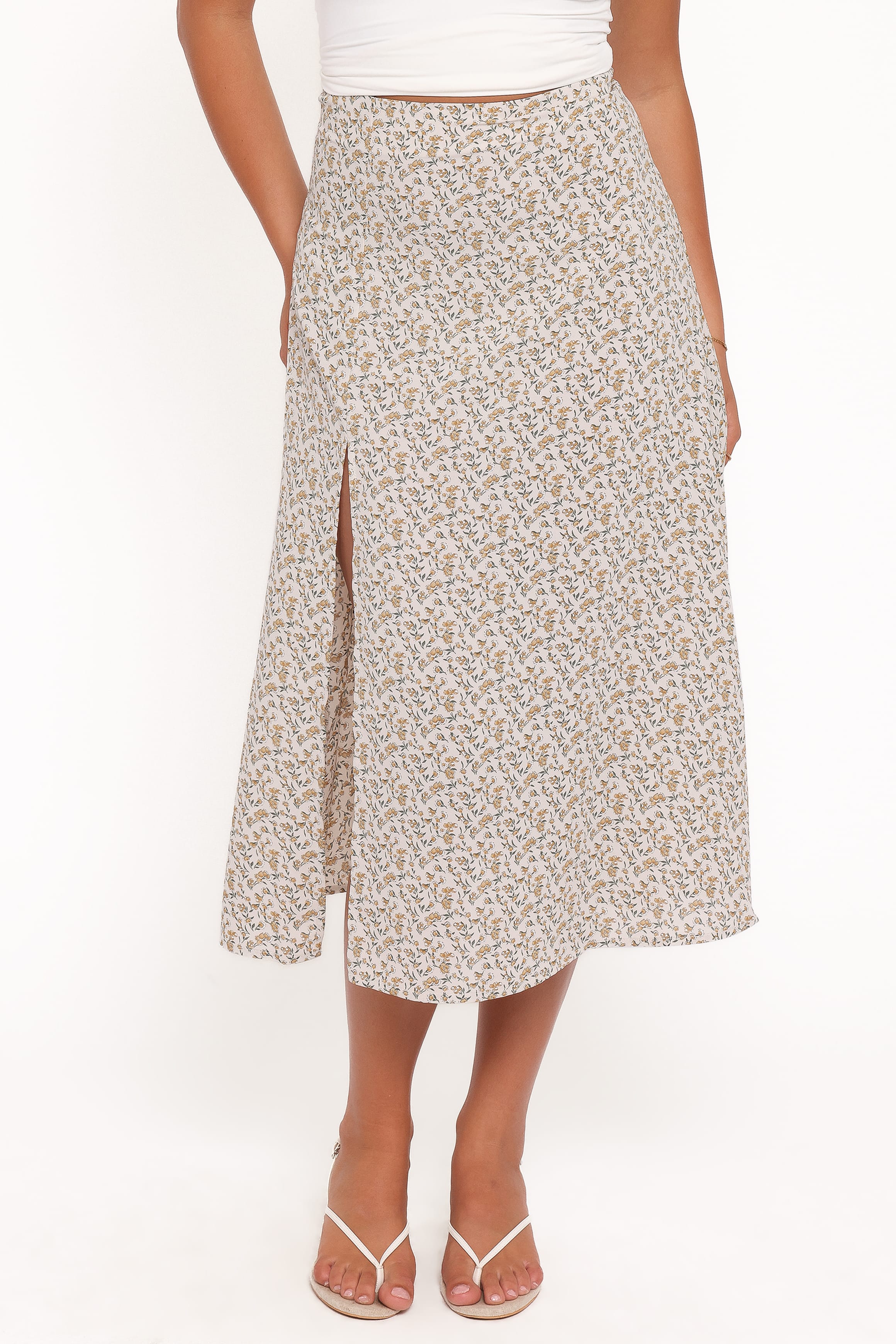BOTTOMS Willow Midi Skirt - Yellow Floral