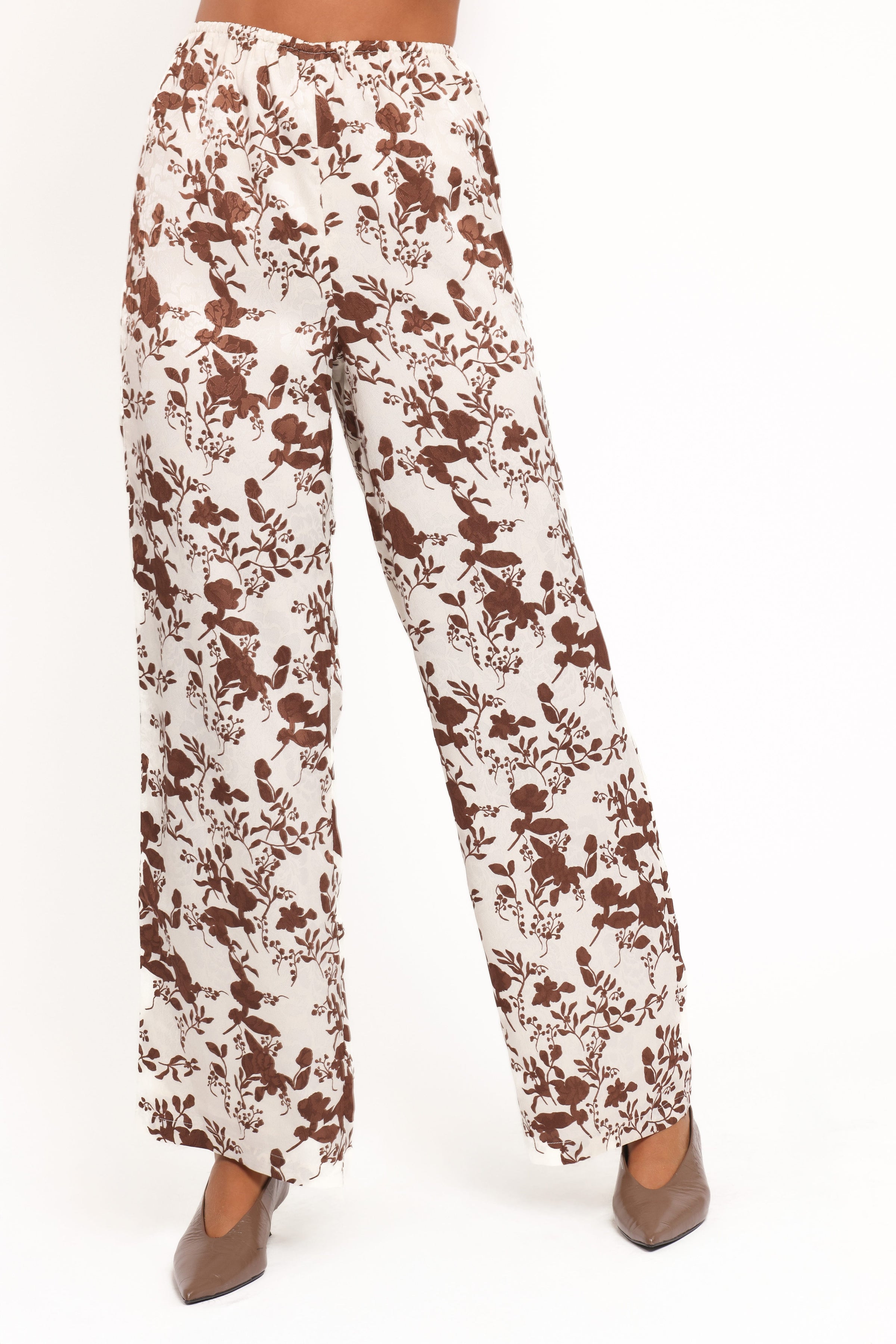 BOTTOMS Winslet Wide Leg Pant - Brown Floral