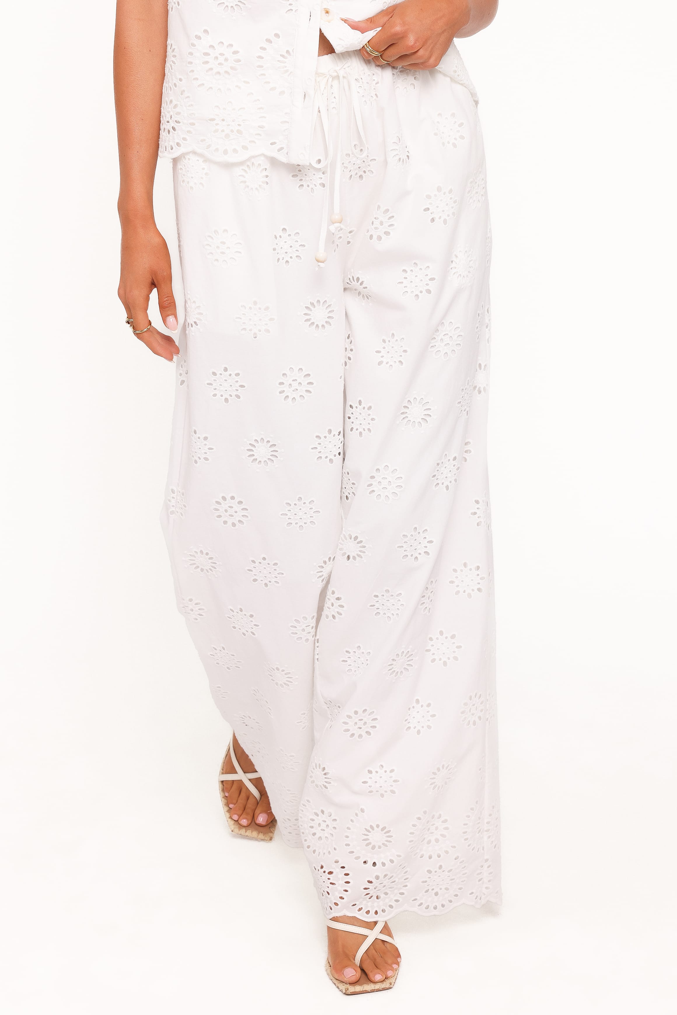 BOTTOMS Wren Pant - White Broderie
