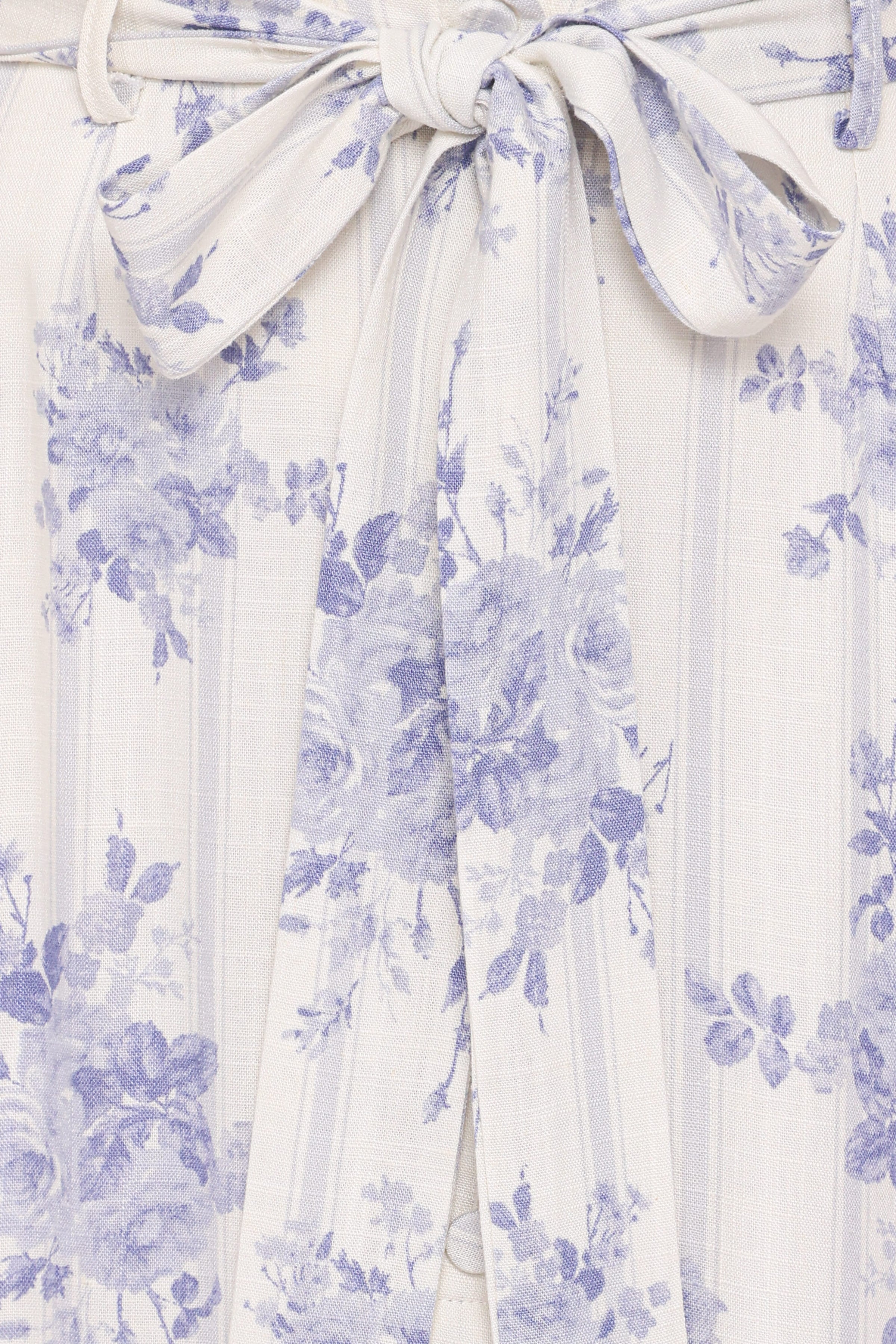 BOTTOMS @Xander Tie Waist Midi Skirt - Lilac Floral