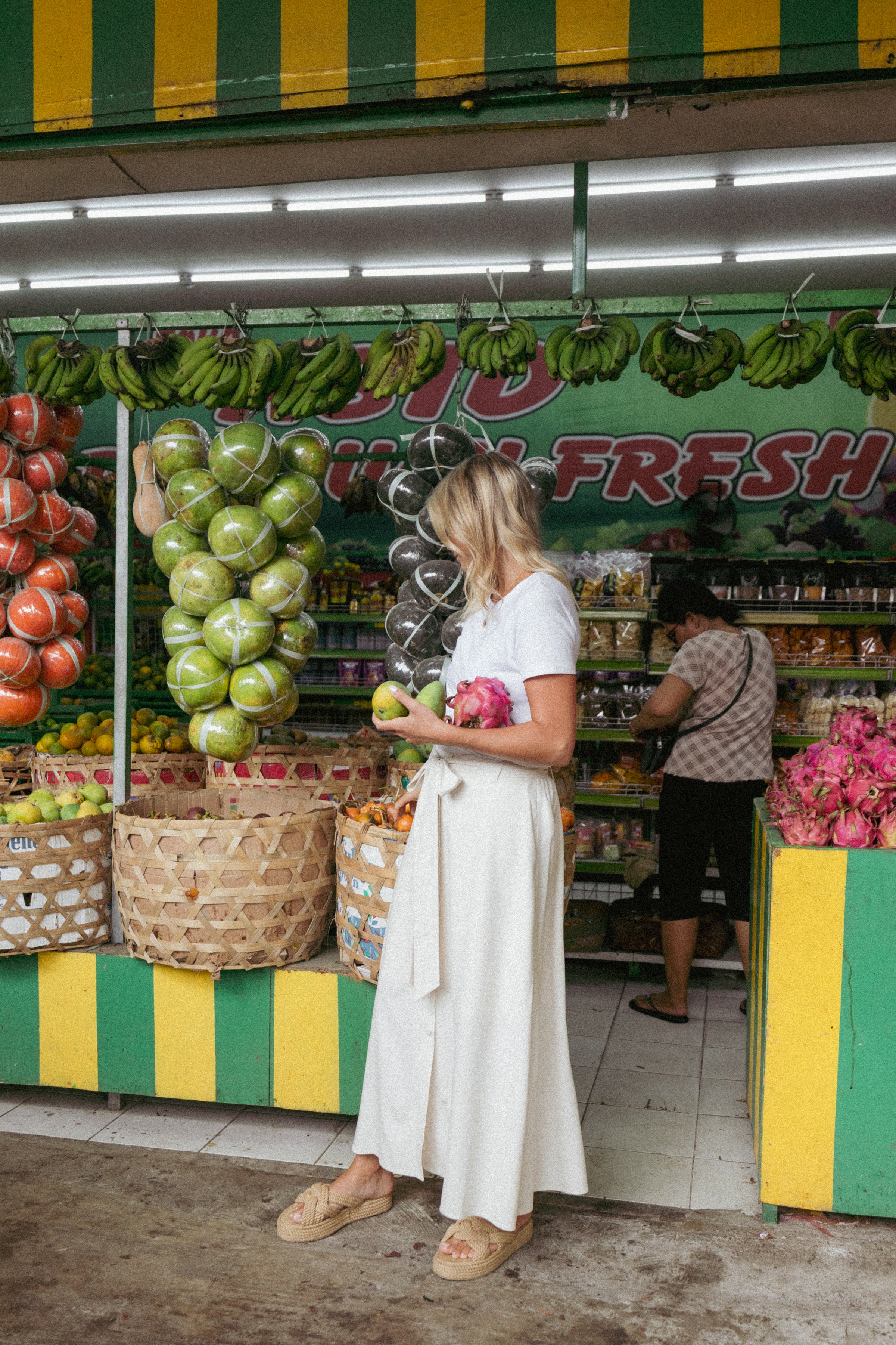 BOTTOMS Xander Tie Waist Midi Skirt - Oatmeal