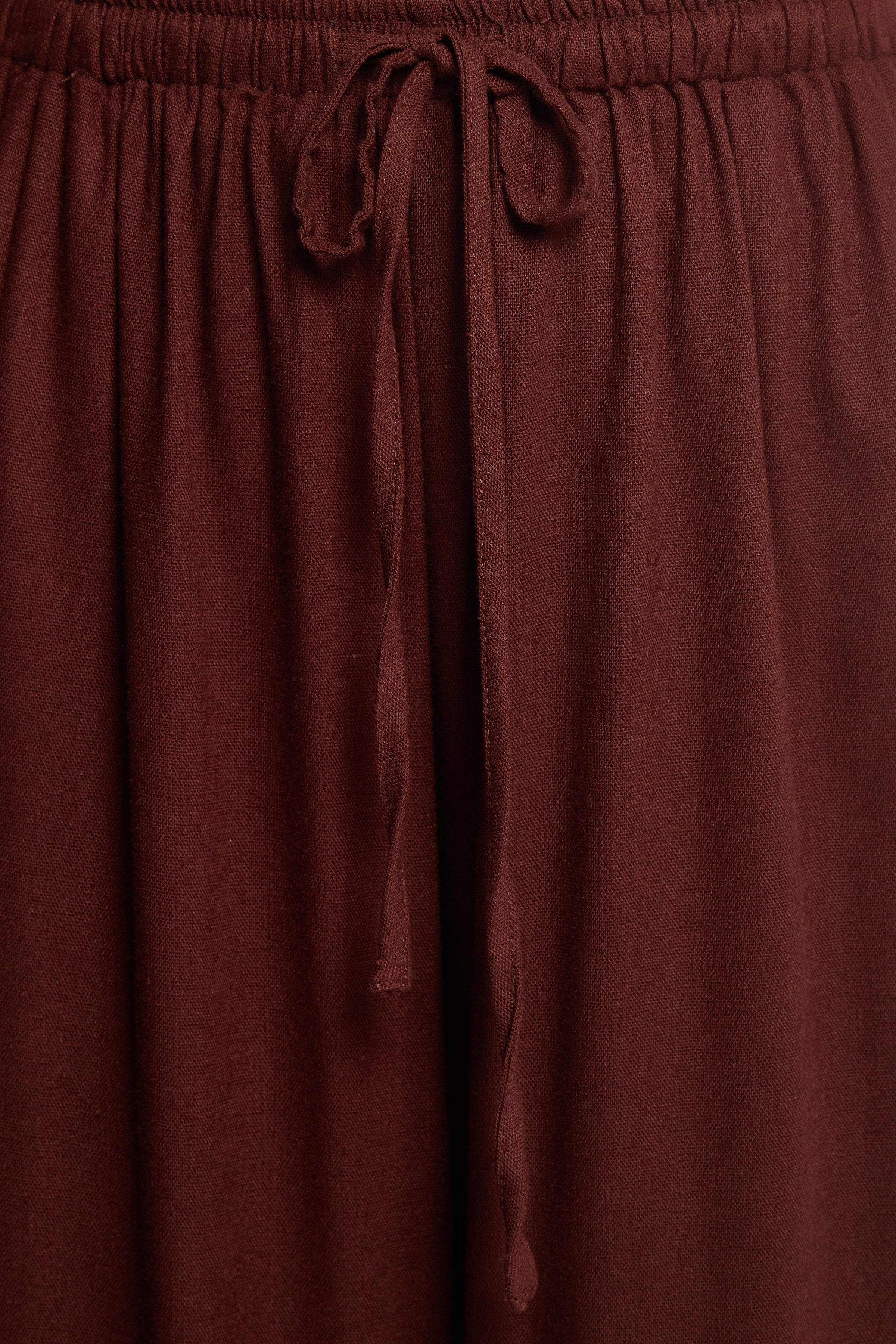 BOTTOMS Zane Tie Waist Pant - Chocolate