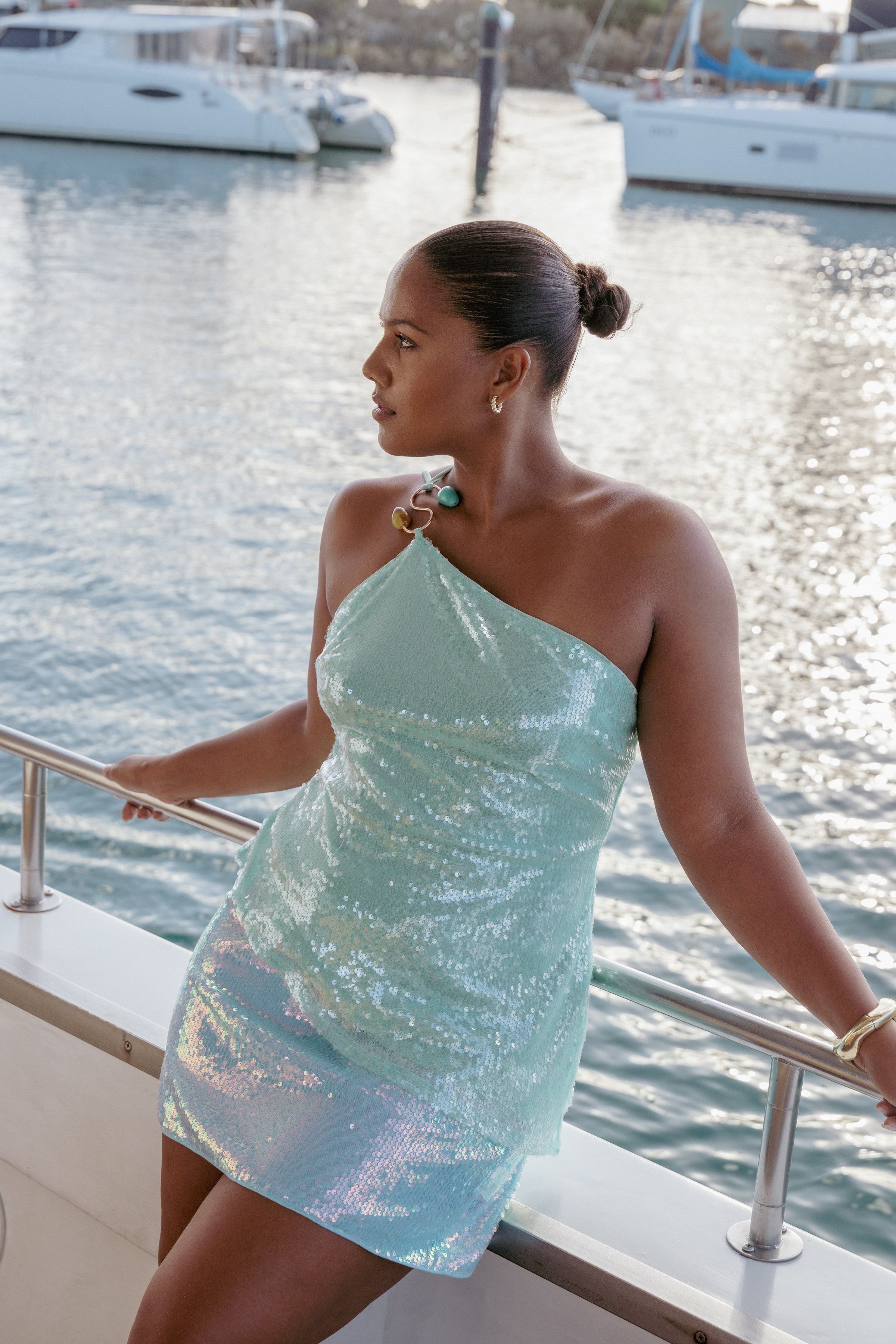 BOTTOMS Zinnia Sequin Mini Skirt - Blue