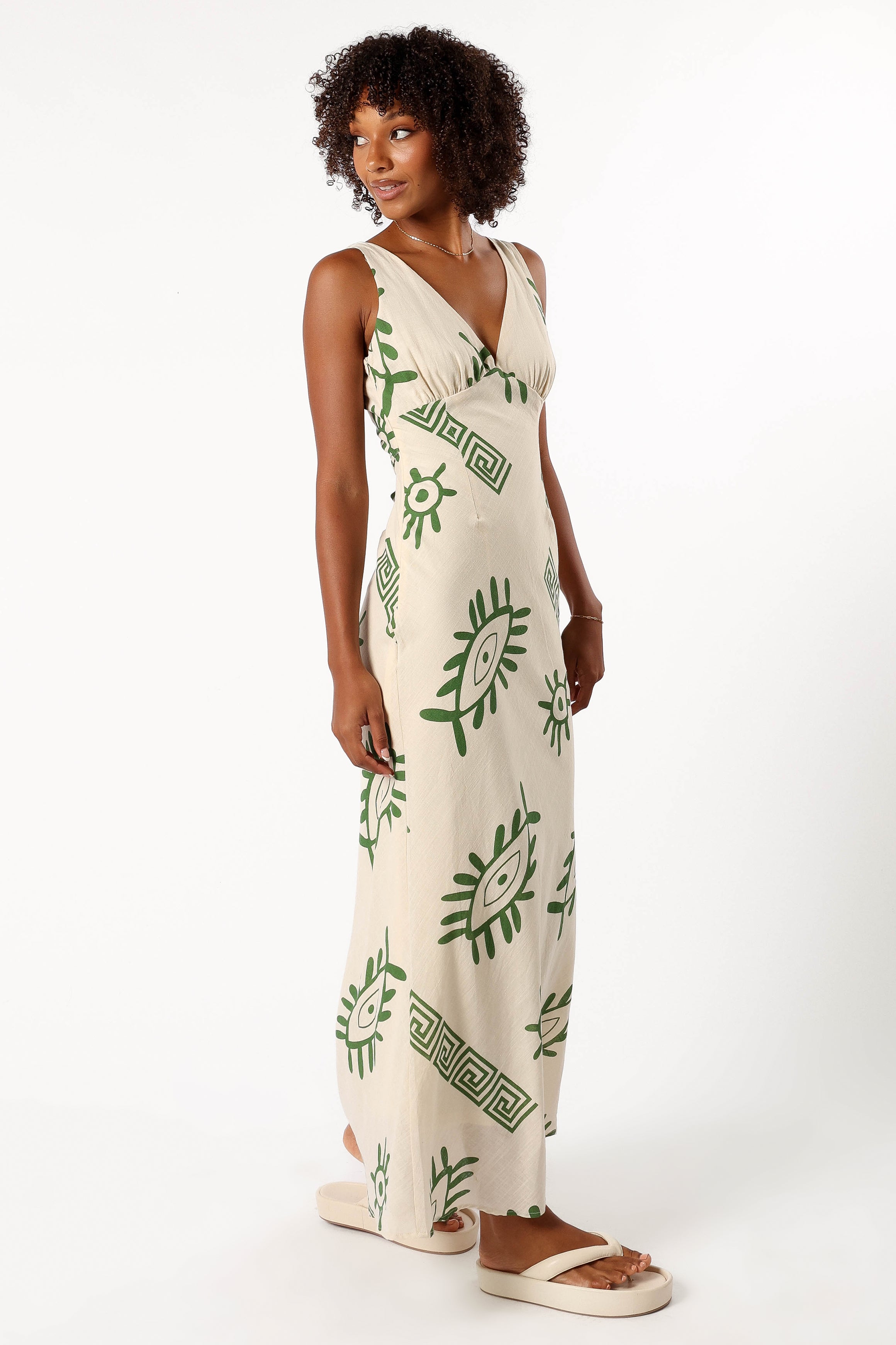DRESSES @Aaron Maxi Dress - Beige Green