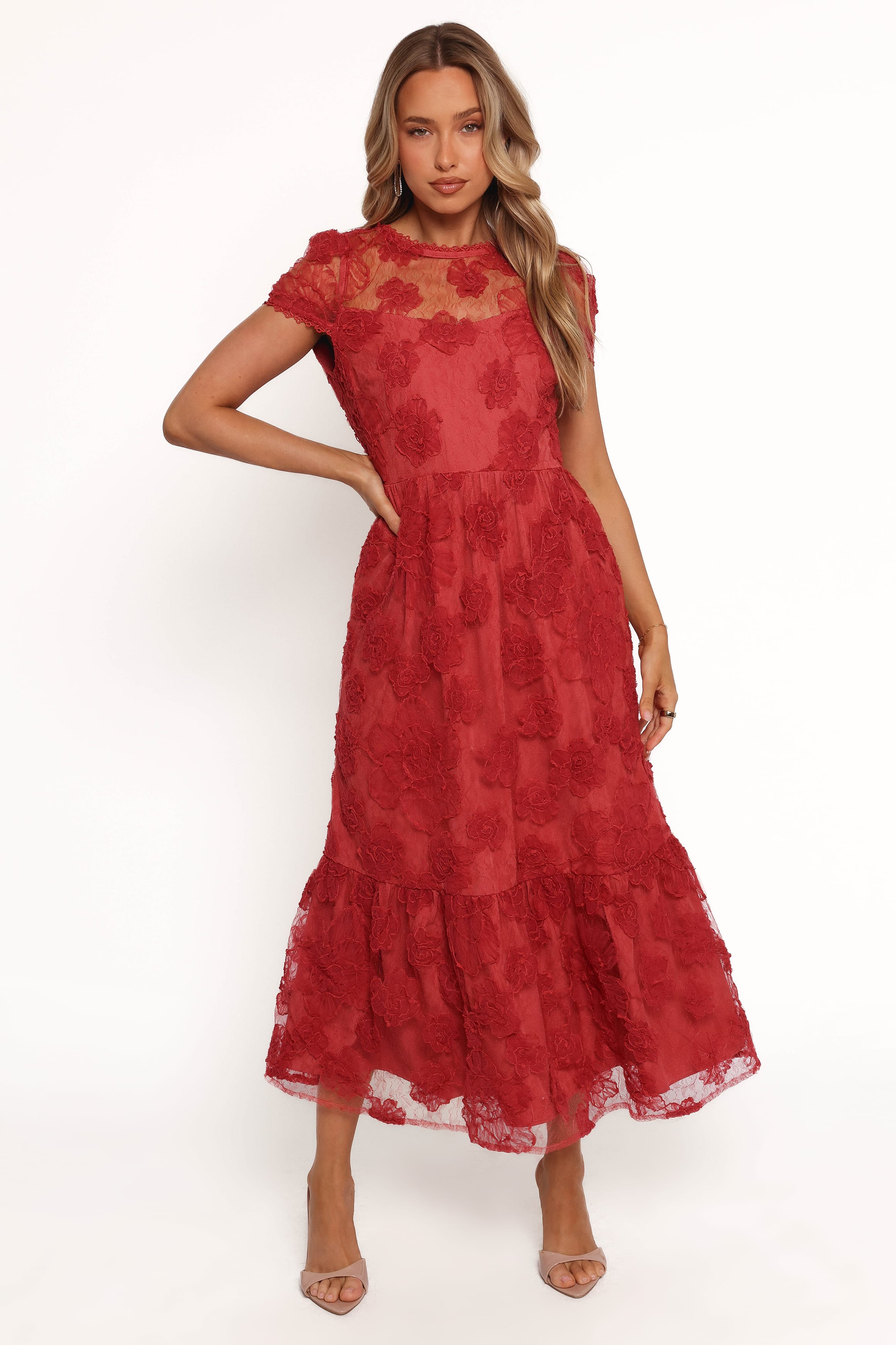 DRESSES Abbey Midi Dress - Wine
