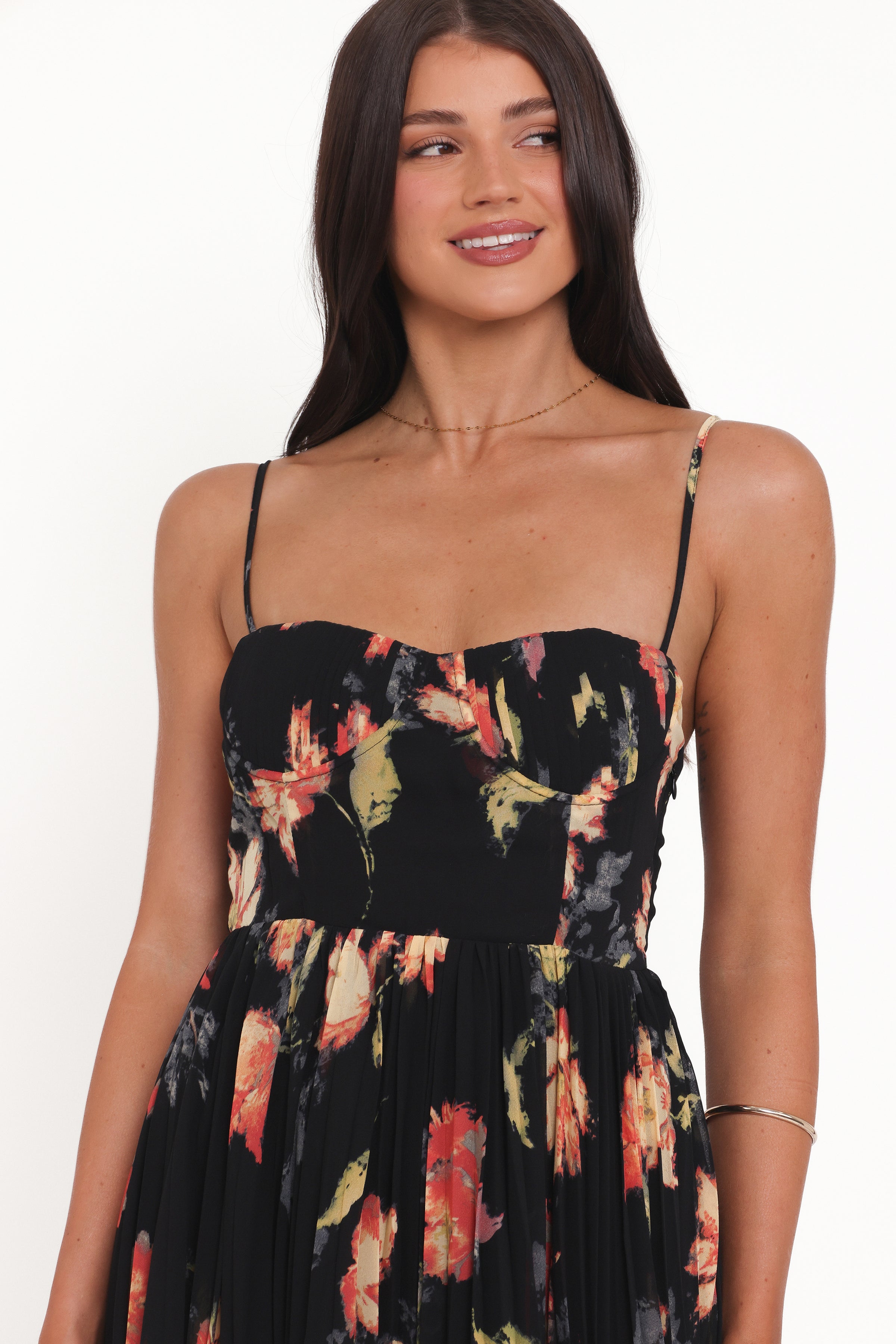 DRESSES Achanti Pleated Maxi Dress - Black Multi