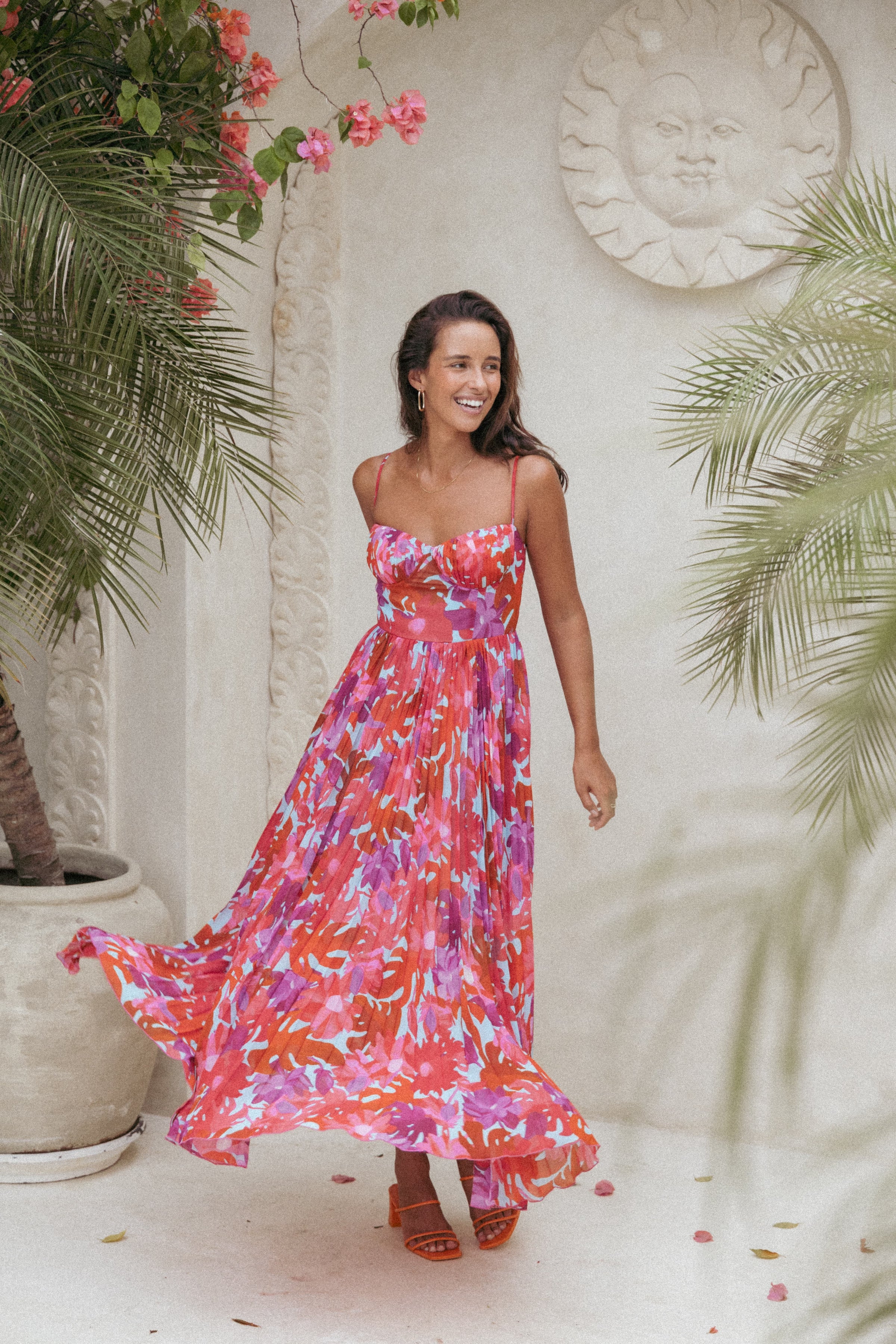 DRESSES Achanti Pleated Maxi Dress - Pink Azalea