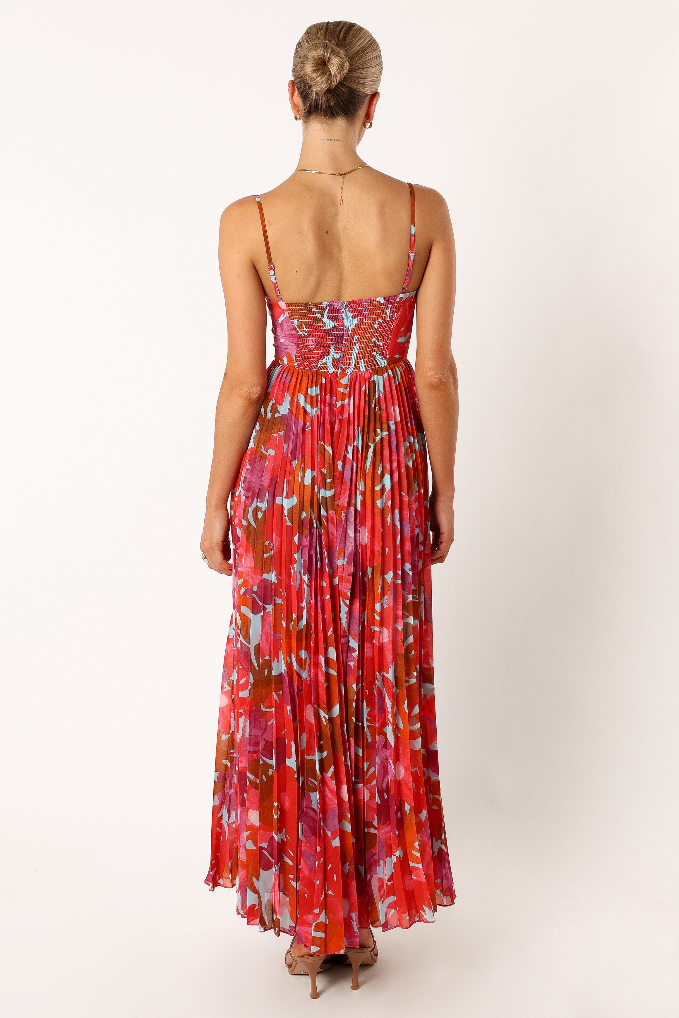 DRESSES @Achanti Pleated Maxi Dress - Pink Azalea