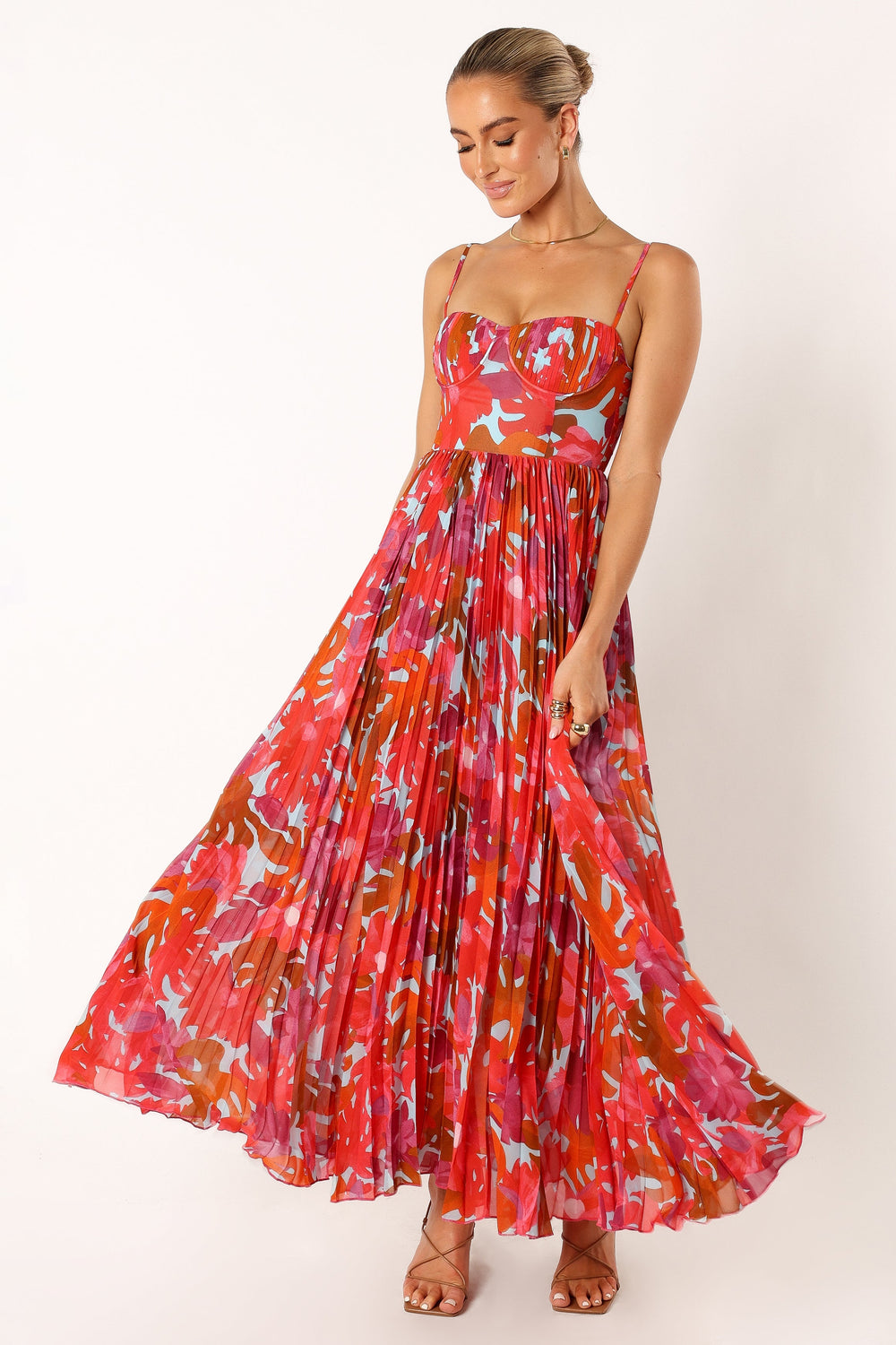 Collective Dress - Achanti Pleated Maxi Dress - Pink Azalea image 4
