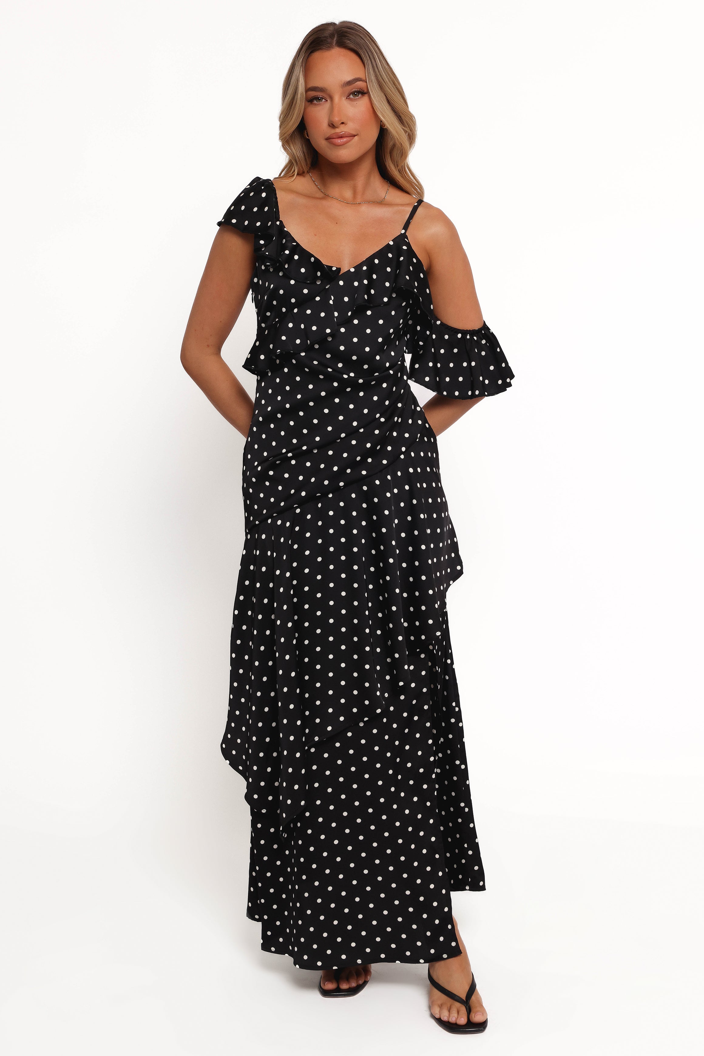 DRESSES Adelina Maxi Dress - Black Polka Dot