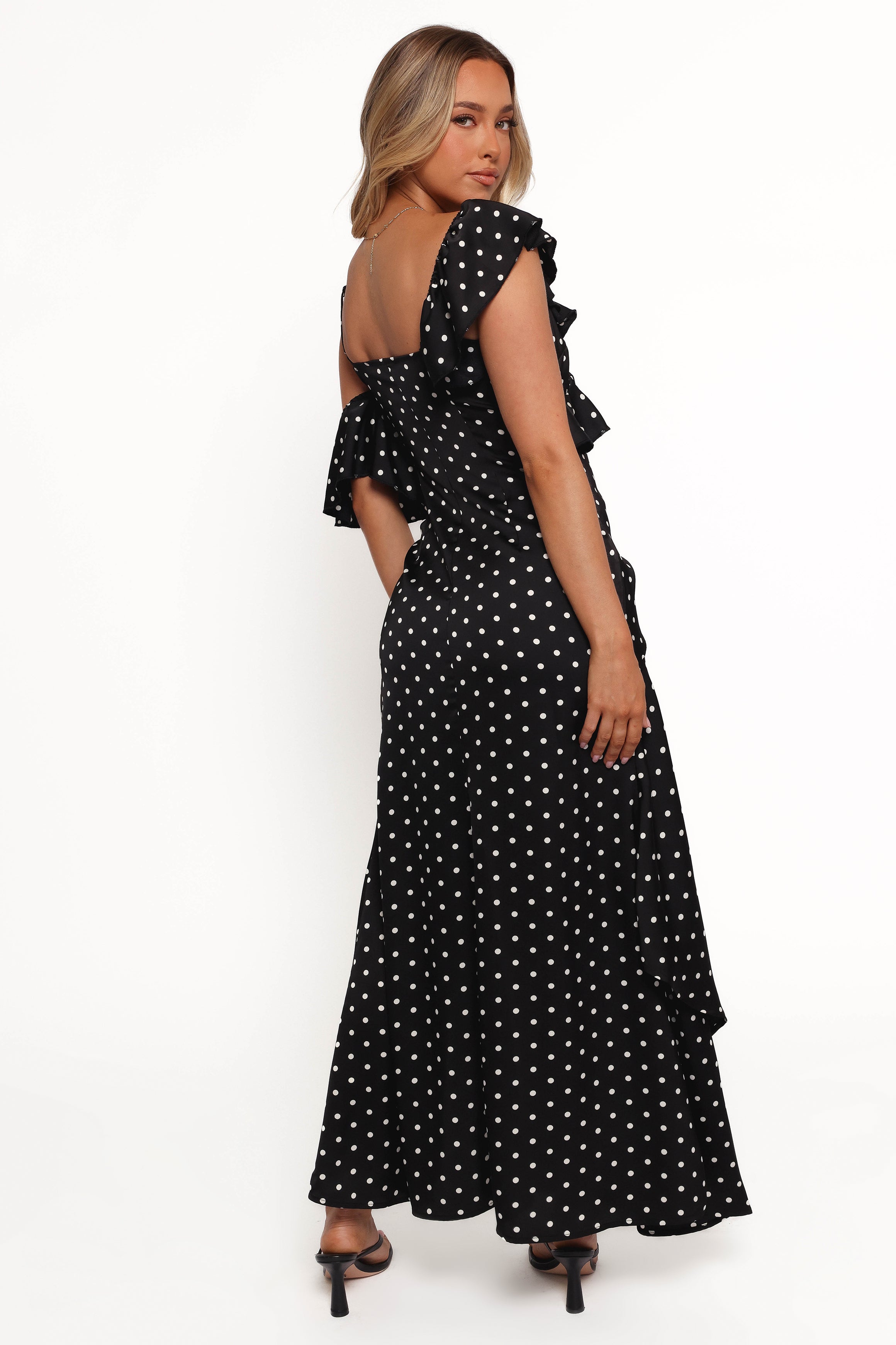 DRESSES Adelina Maxi Dress - Black Polka Dot
