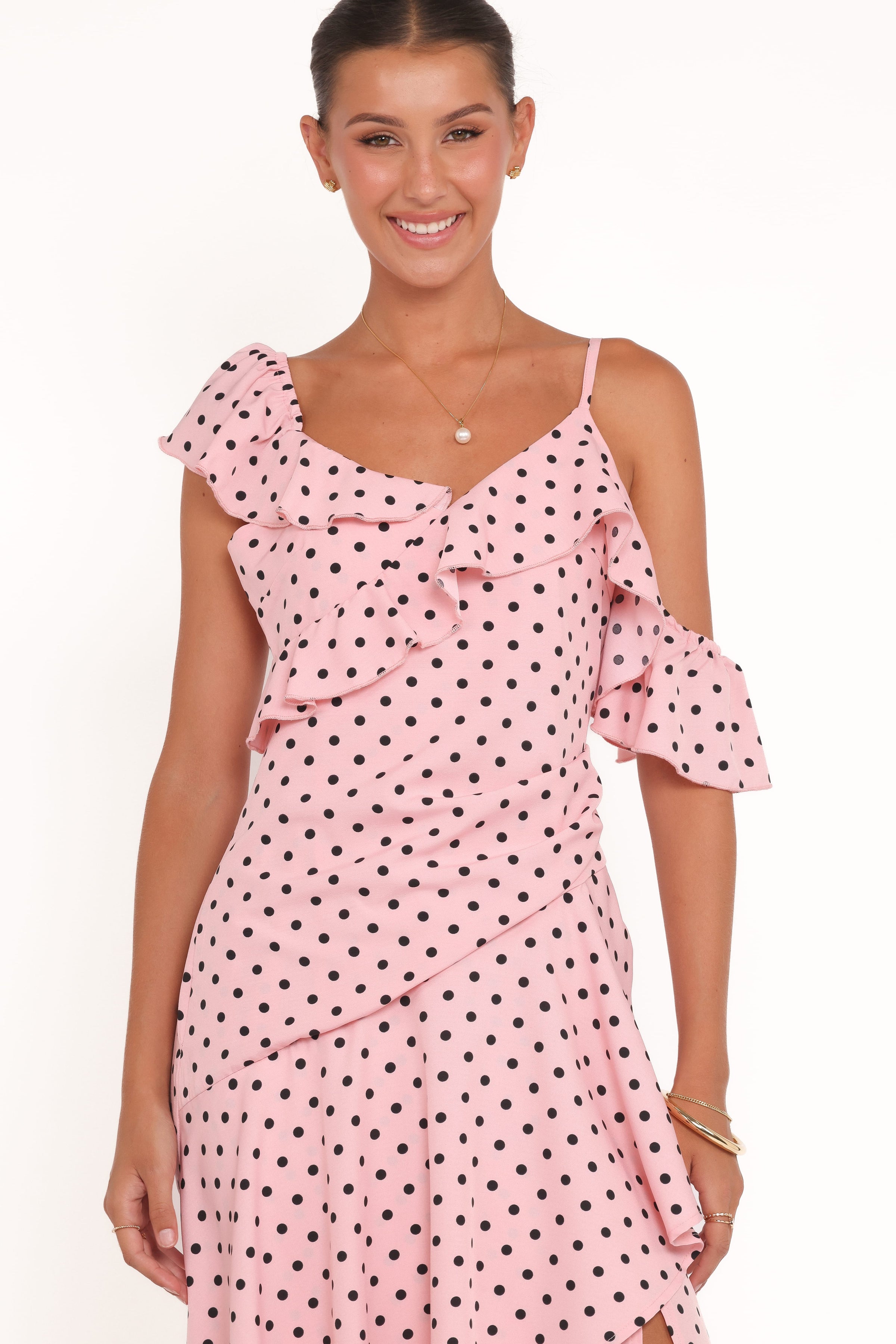 DRESSES Adelina Maxi Dress - Pink Polka Dot