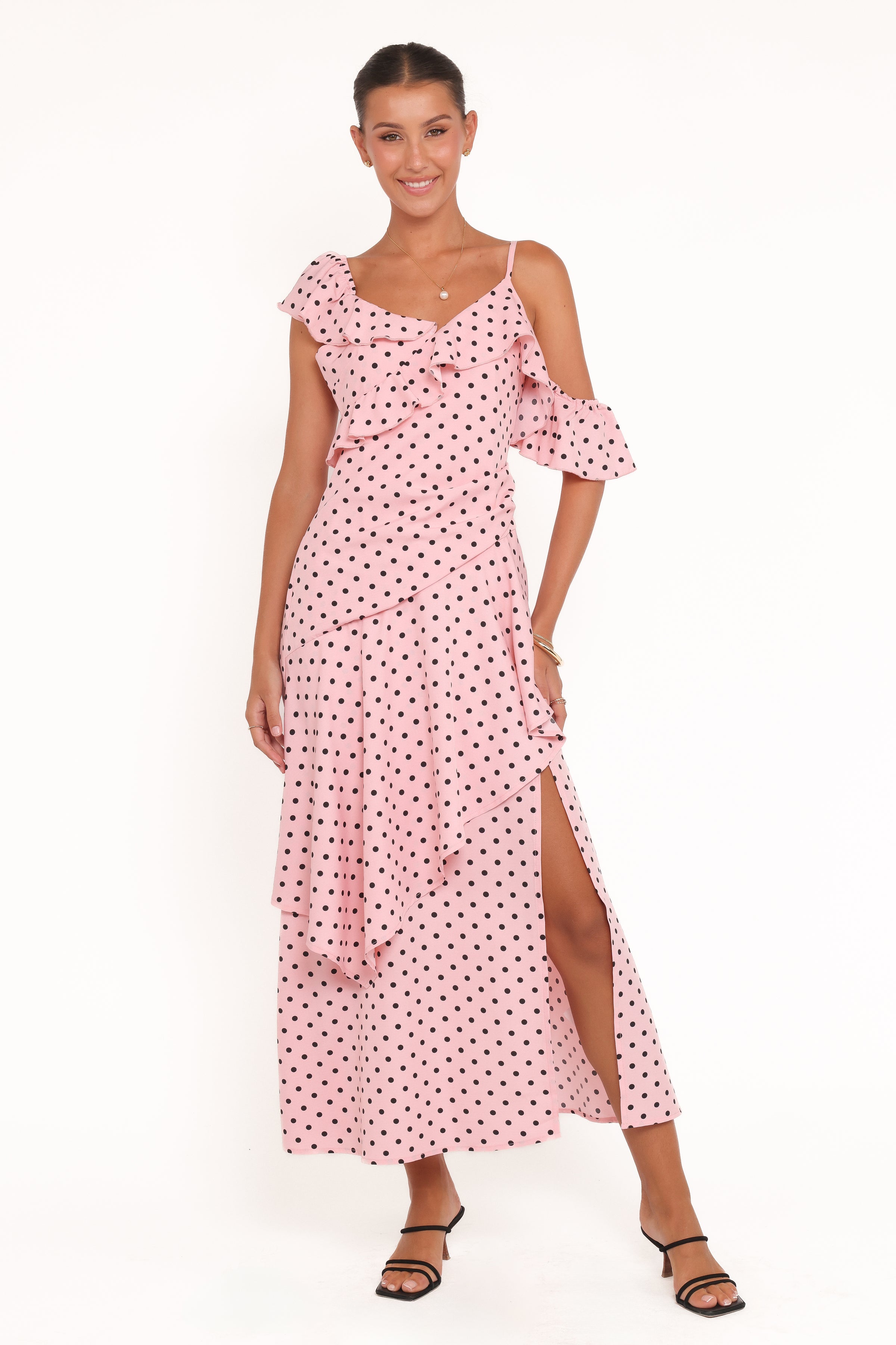 DRESSES Adelina Maxi Dress - Pink Polka Dot