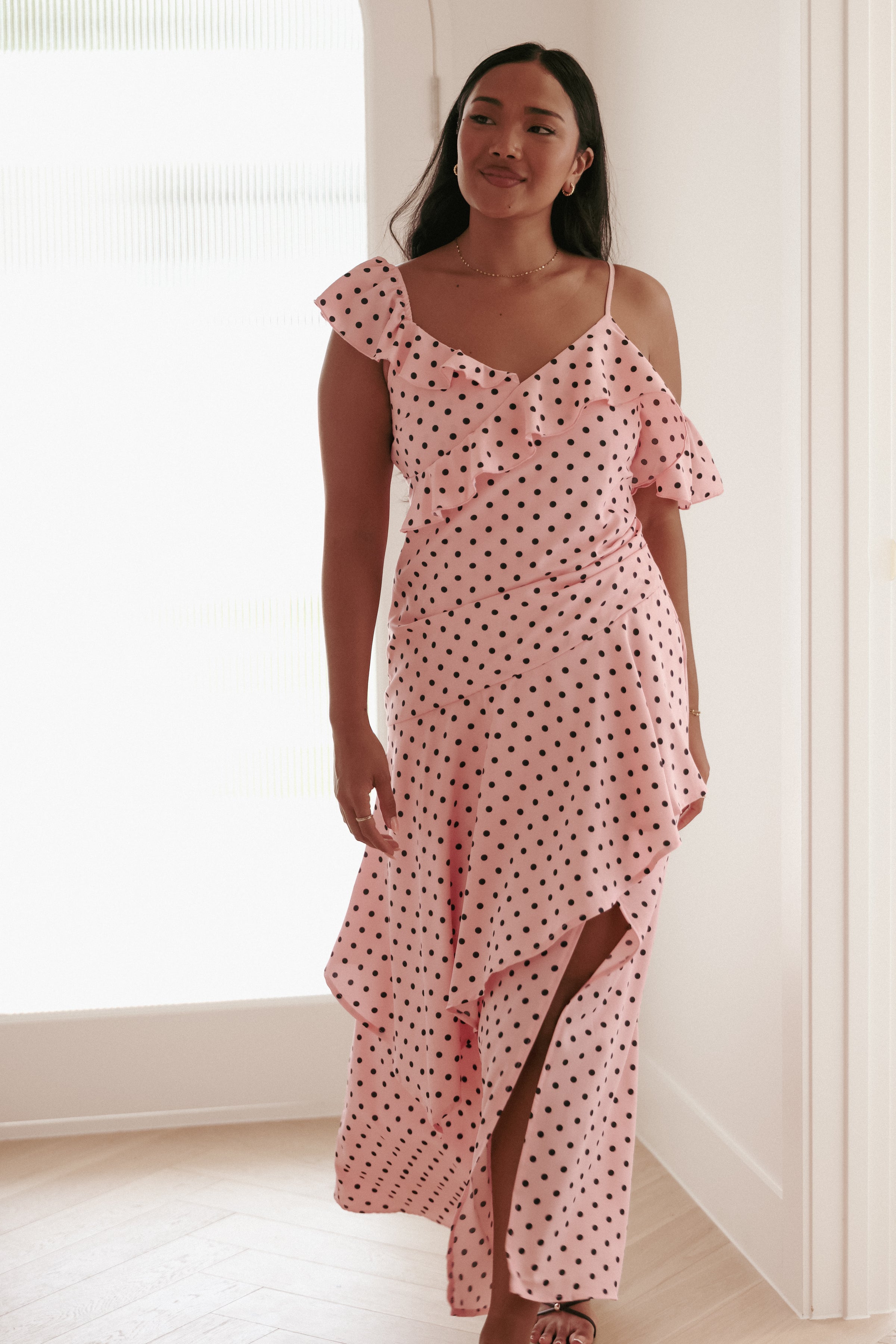 DRESSES Adelina Maxi Dress - Pink Polka Dot