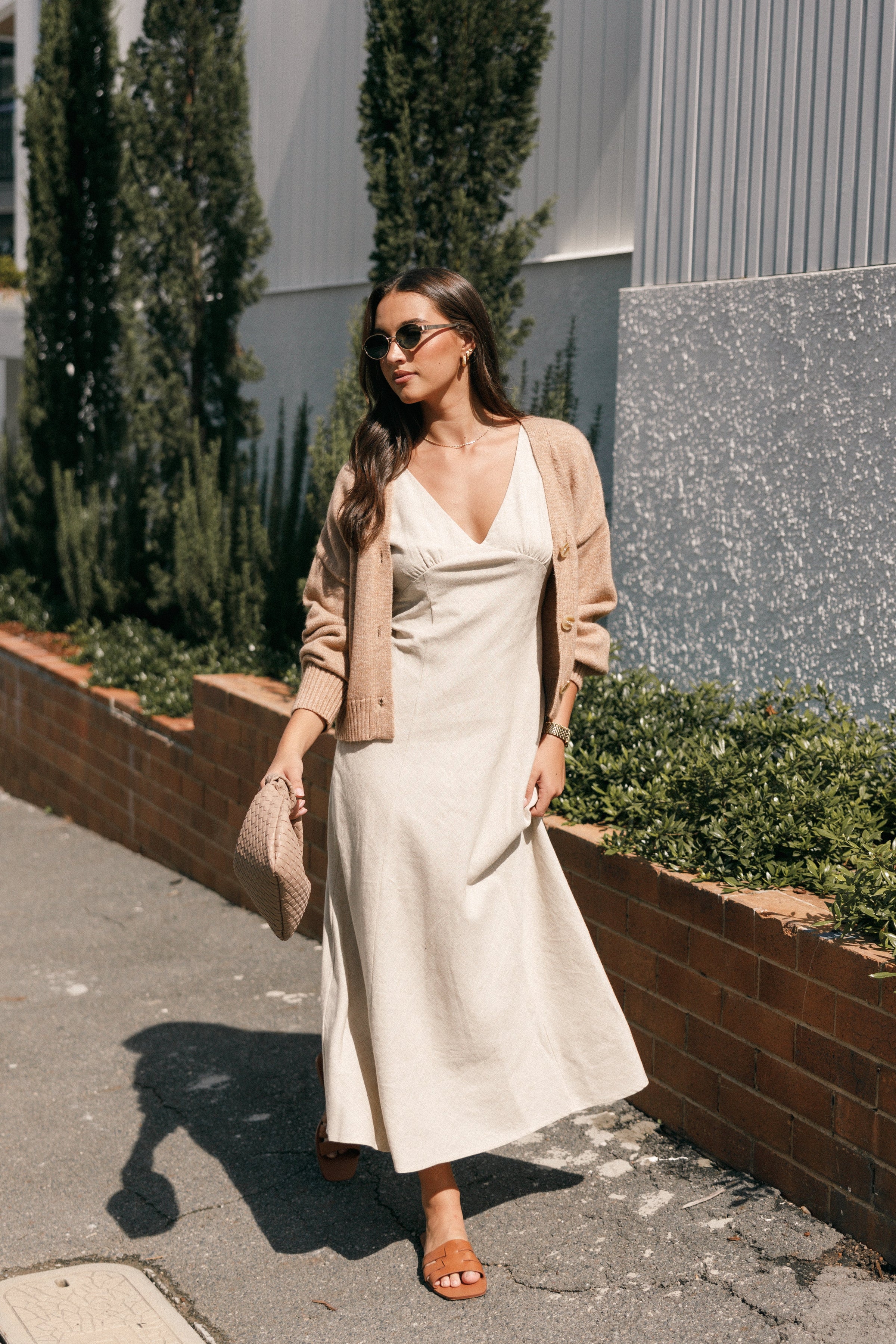 DRESSES @Adren Midi Dress - Oatmeal (Hold for Winter Essentials)