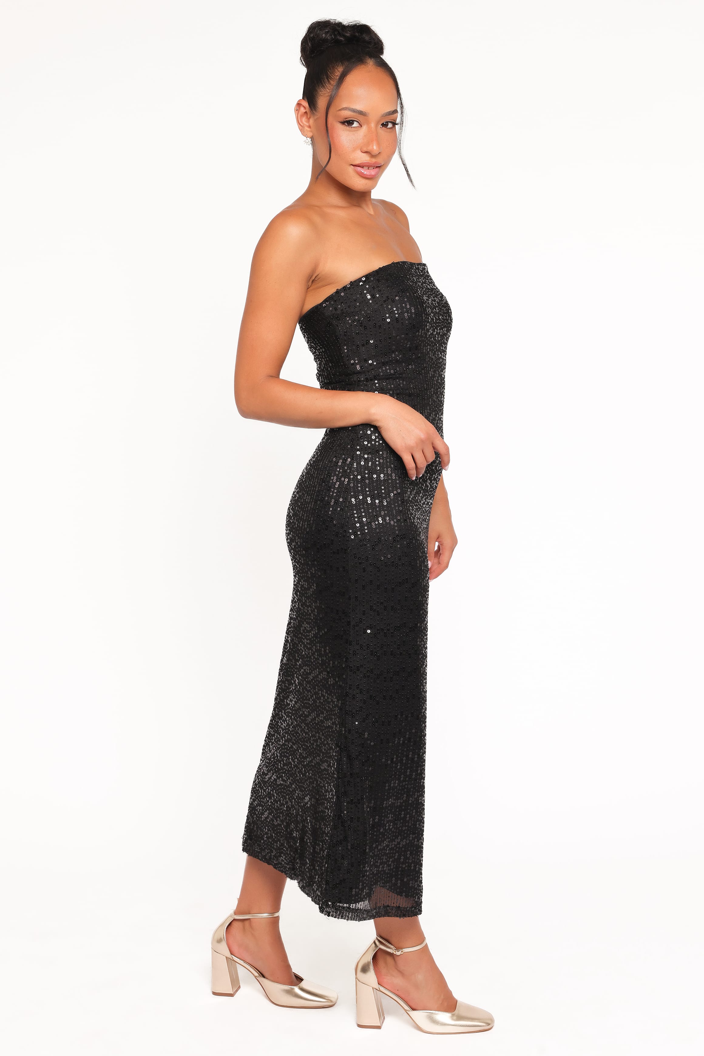 DRESSES Agnes Strapless Sequin Maxi Dress - Black