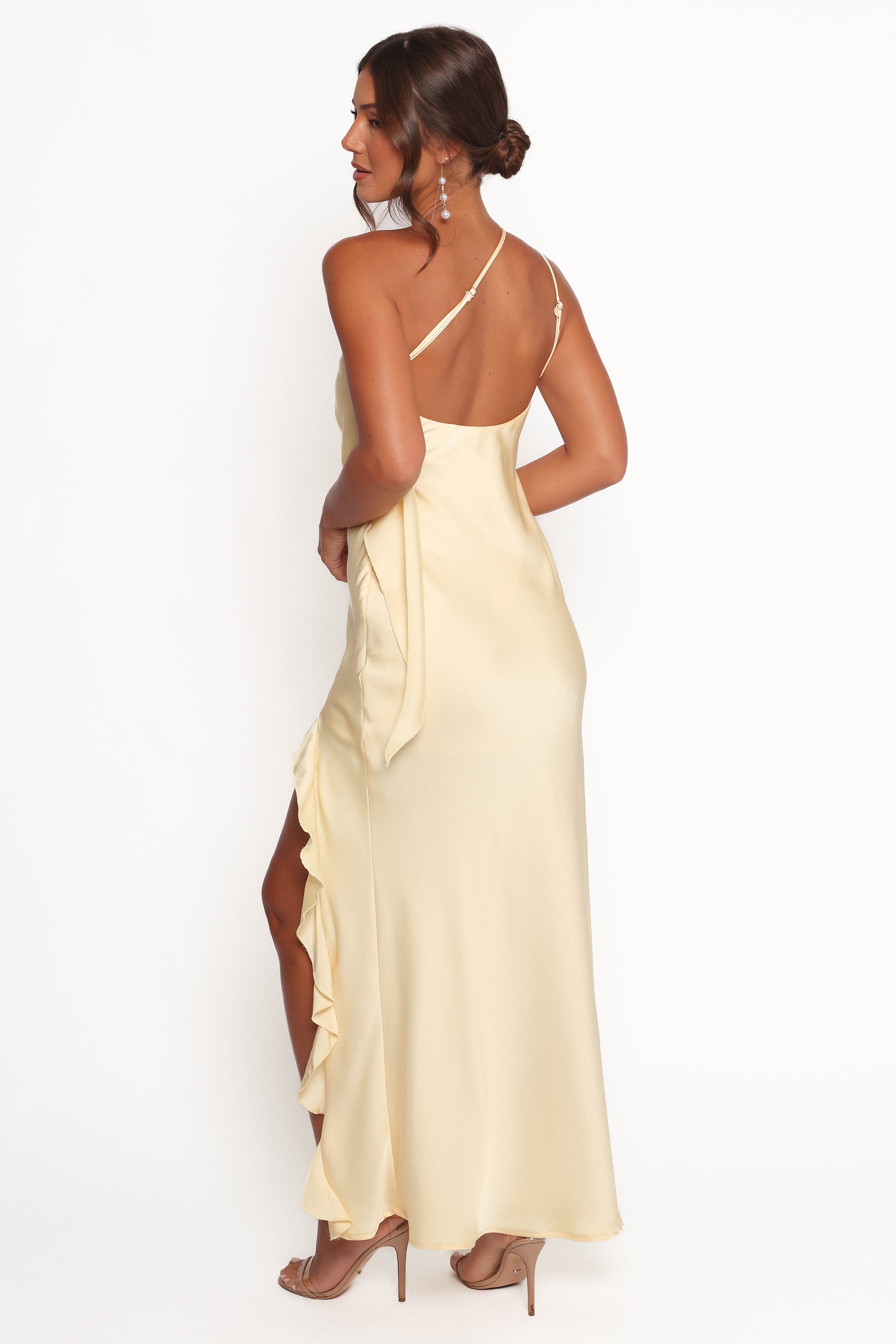 DRESSES Aila Rosette One Shoulder Dress - Butter Yellow
