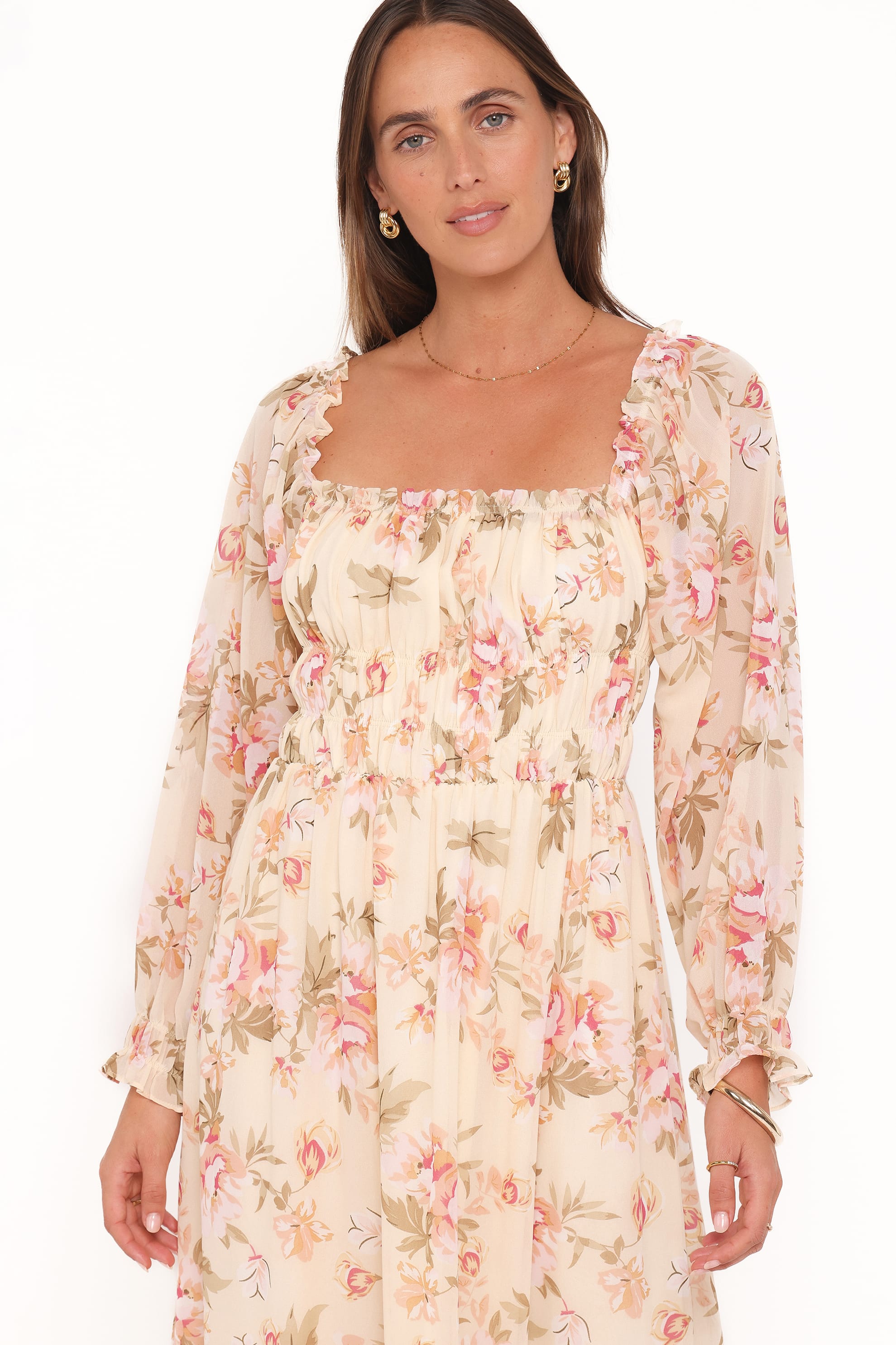 DRESSES Aine Midi Dress - Cream Floral
