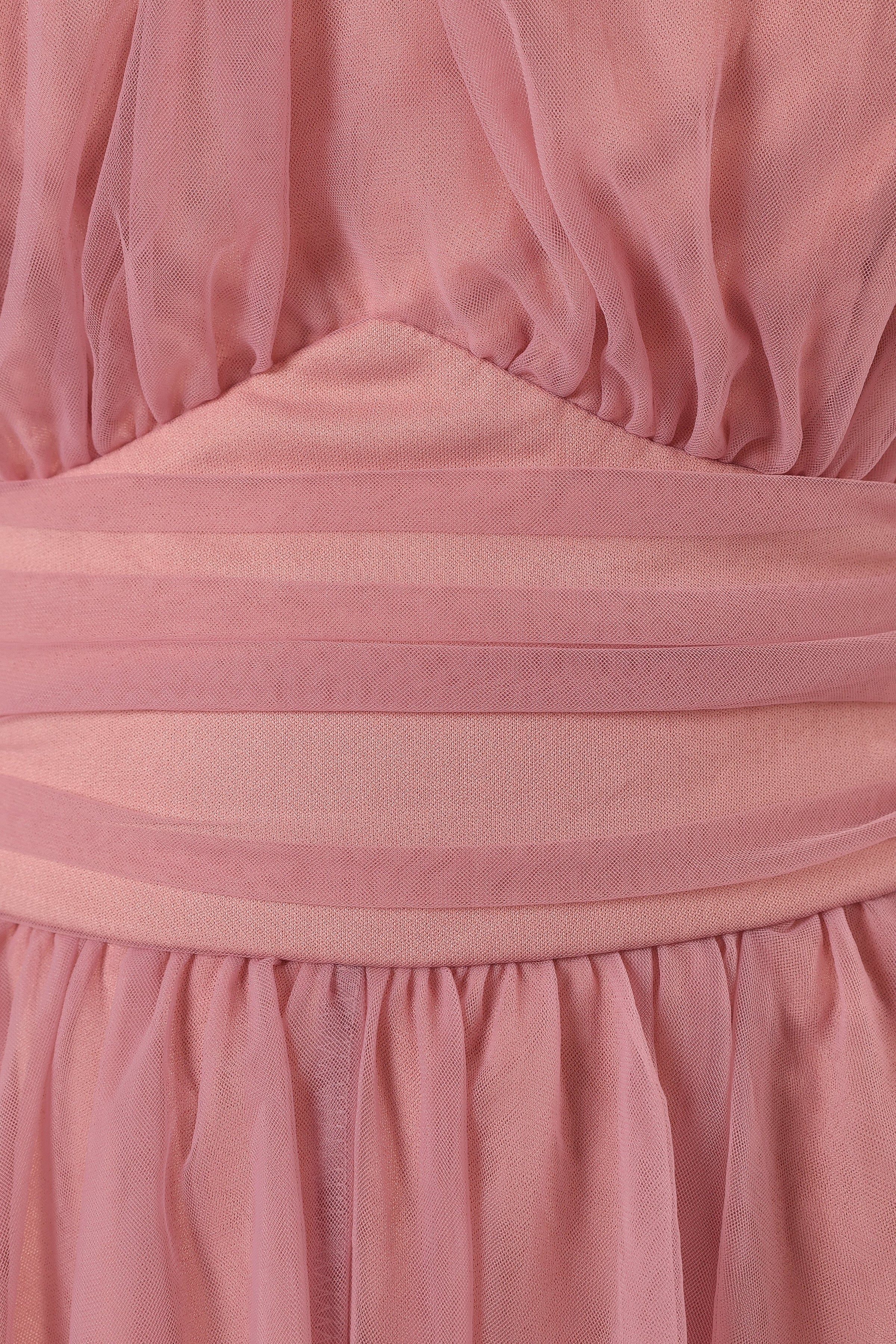 DRESSES @Aletta Halterneck Midi Dress - Pink