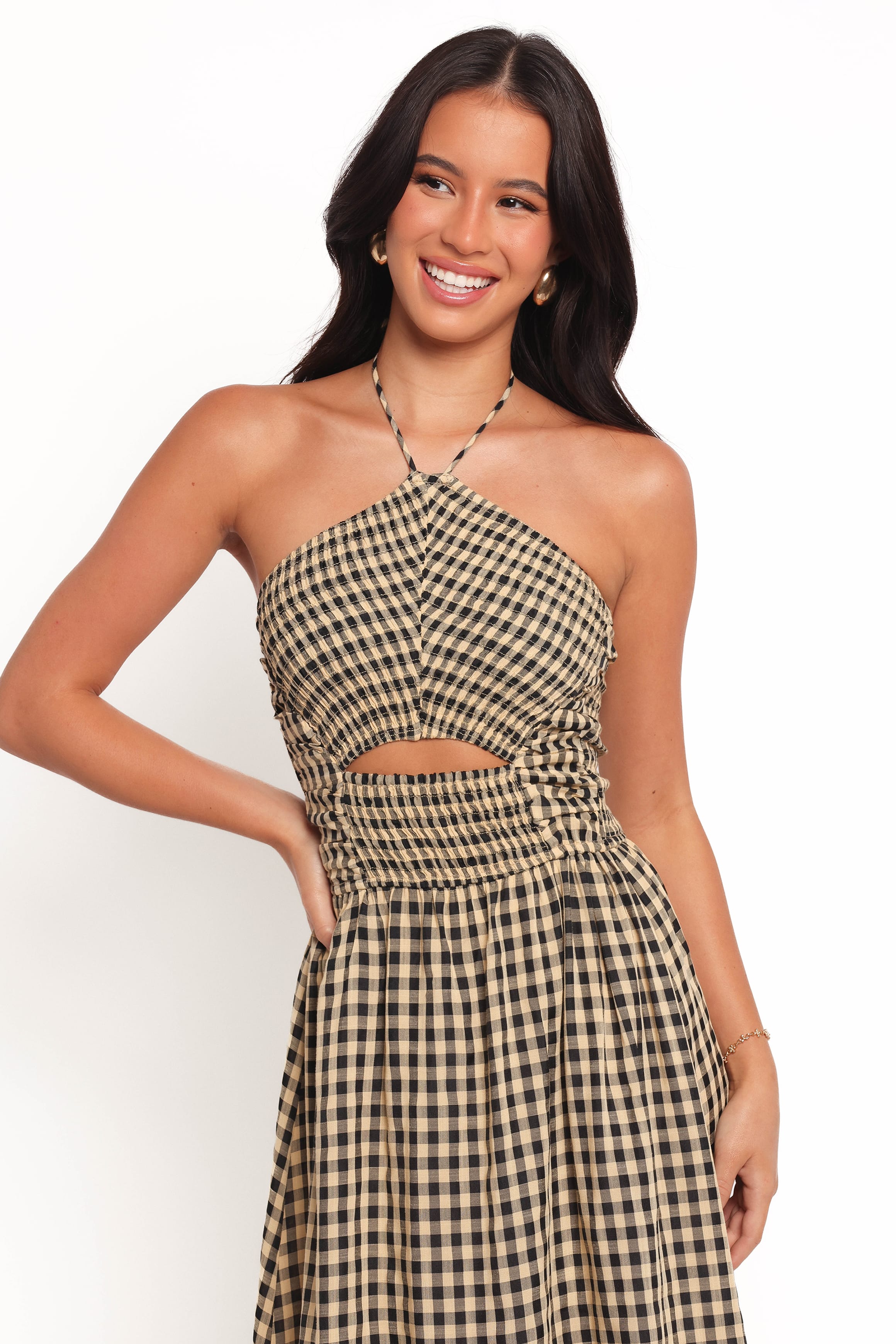 DRESSES Alfia Midi Dress - Black Gingham