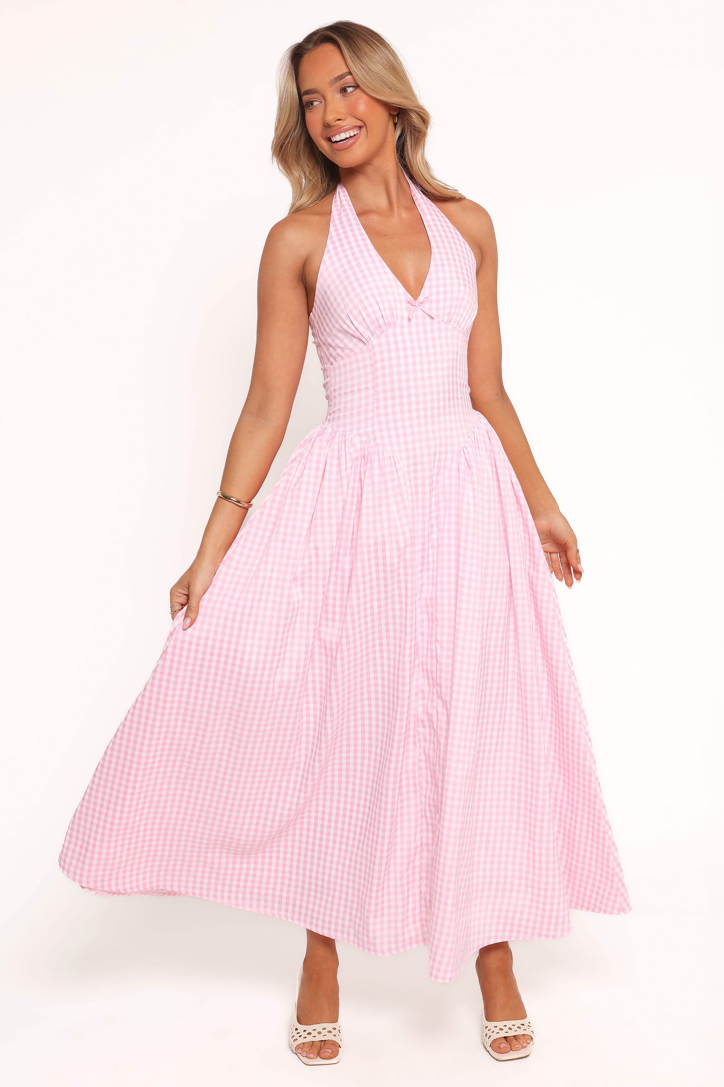 DRESSES Alicia Midi Dress - Pink Gingham