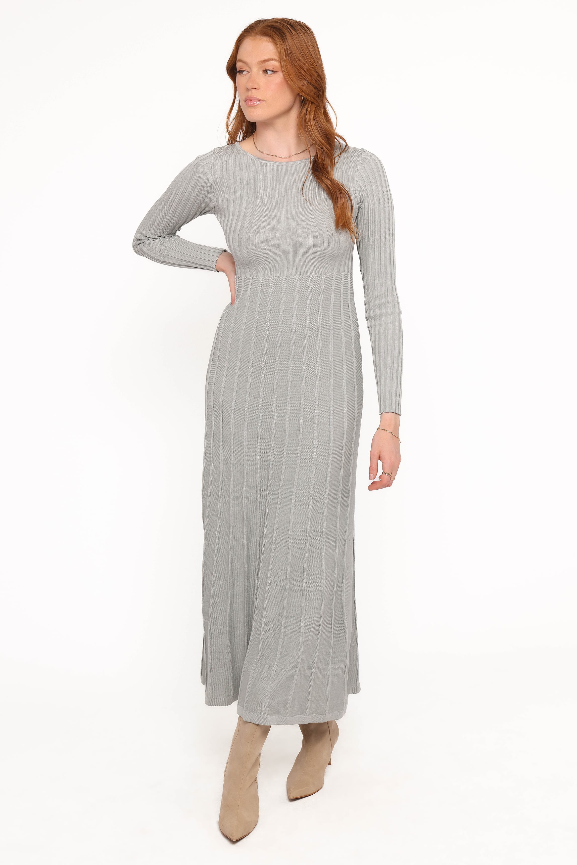 DRESSES Alison Long Sleeve Maxi Dress - Grey