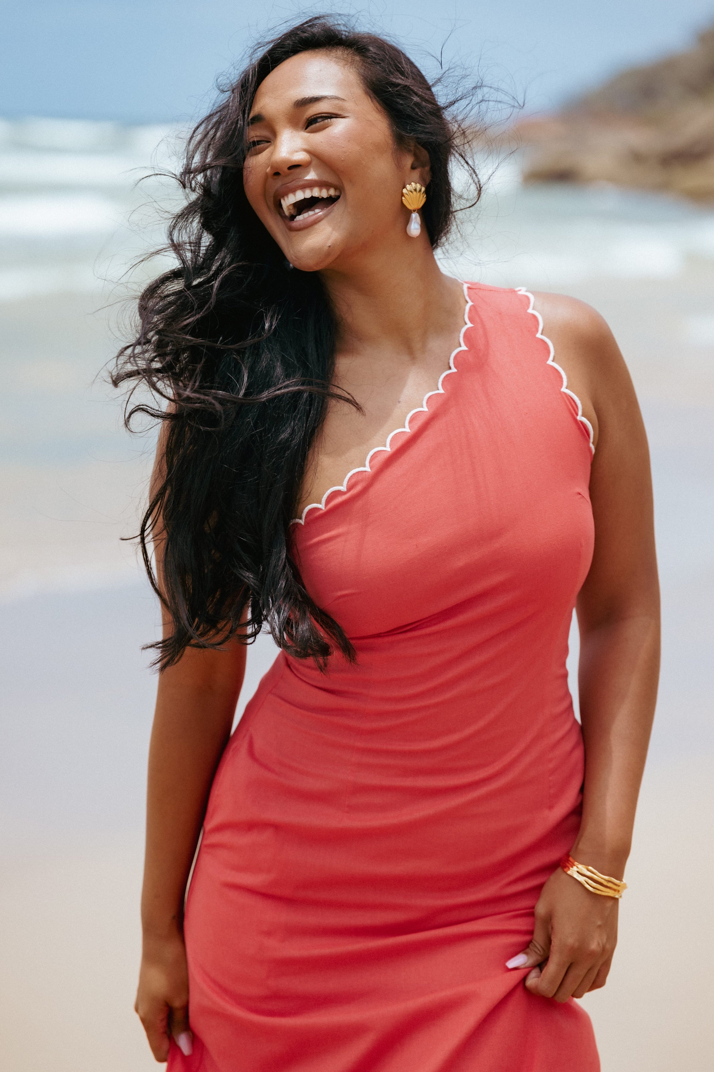 DRESSES Amani Midi Dress - Coral