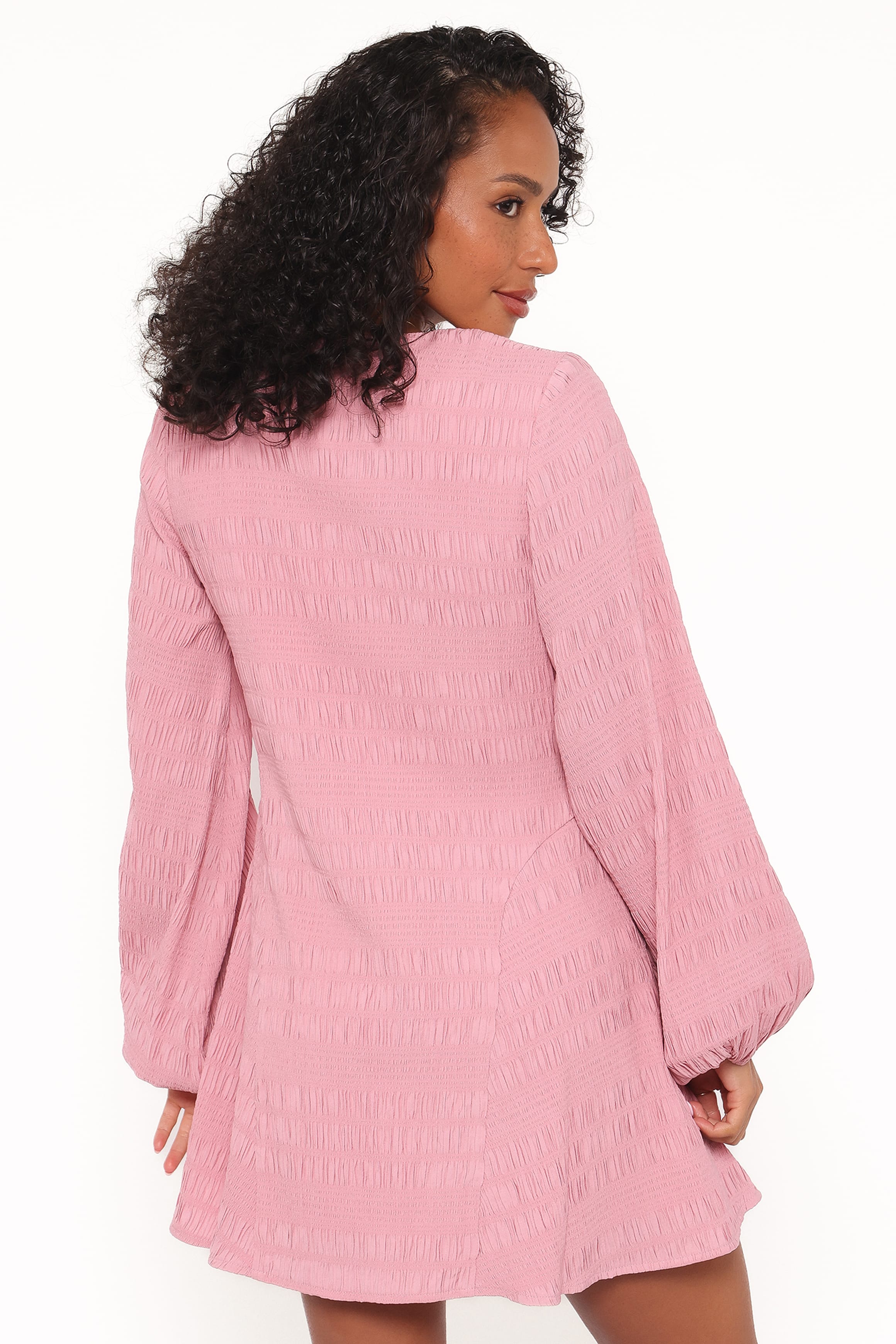 DRESSES Amaya Long Sleeve Mini Dress - Pink