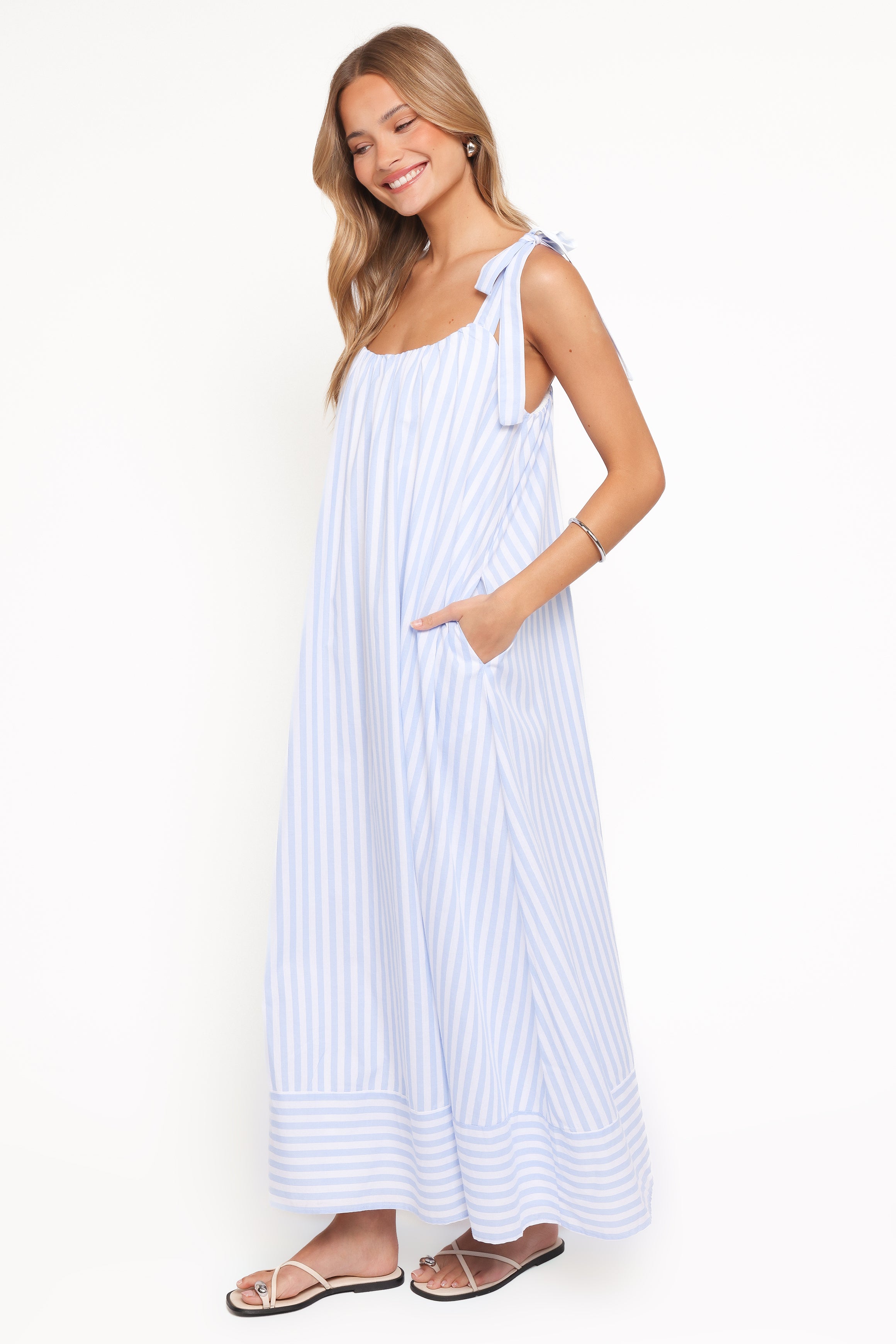 DRESSES Amber Maxi Dress - Pale Blue Stripe